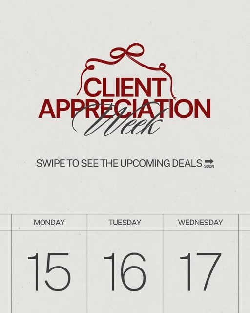 Stop in this week for client appreciation week at Stella and Shay! We want to show you all how much you mean to us and wish you a happy holiday ✨