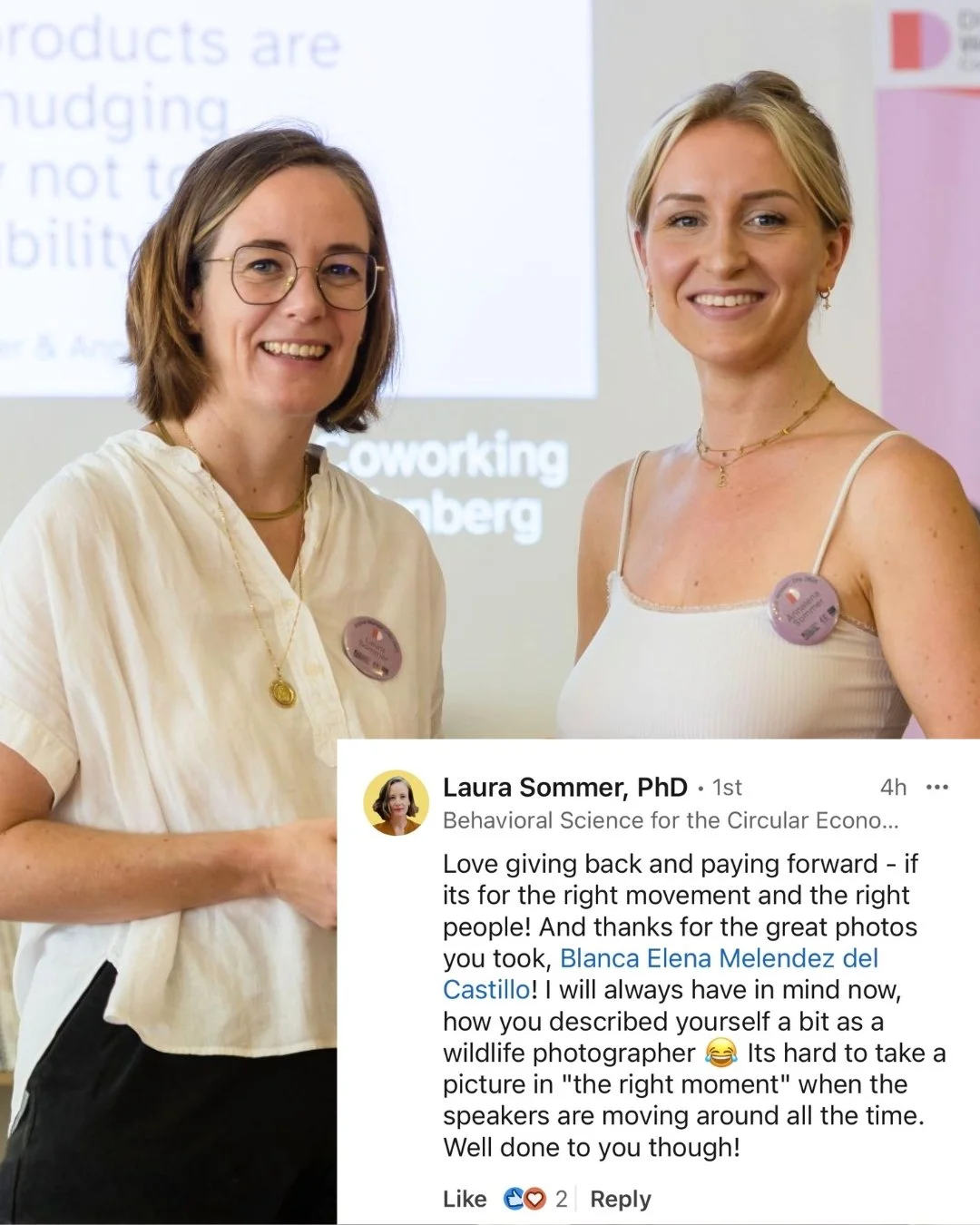 Good photos from speakers are not easy to capture... it takes a lot of patience to wait for just the right moment.

But I understand the needs of experts who are building visibility and need this type of content to increase their visibility.

My advi