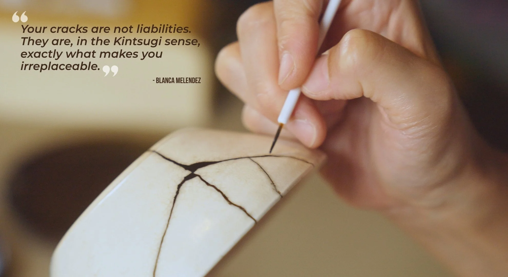 Kintsugi — Japanese art of repairing with gold, a metaphor for authentic personal branding