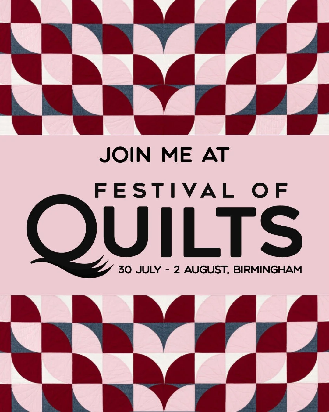 Are you coming to @thefestivalofquilts this year? If you haven&rsquo;t booked your tickets yet, you can use discount code ROSEHILLQUILTS to get &pound;2 off.

I absolutely love going to Festival to catch up with quilty friends, get inspired by all th