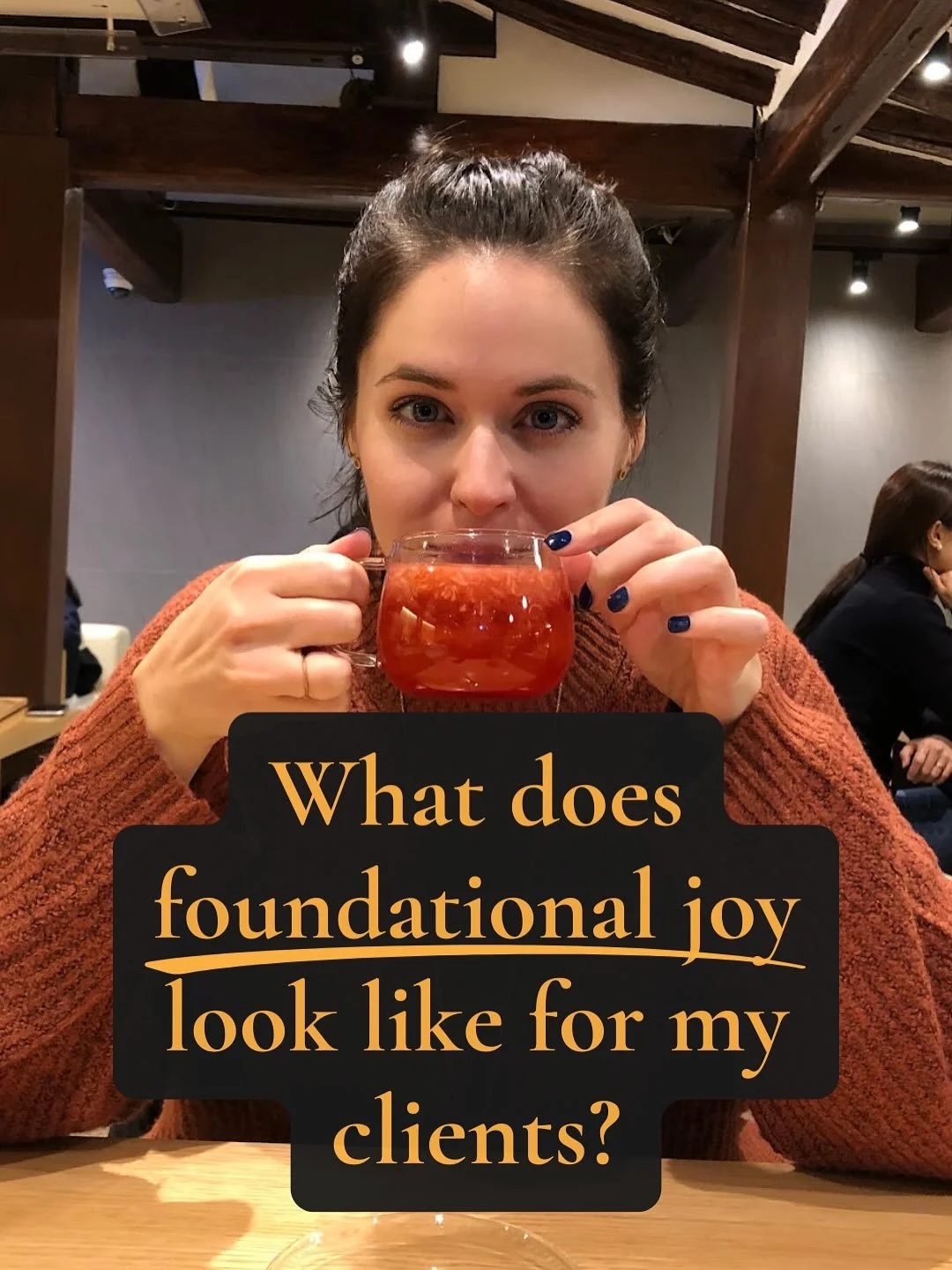 👀 What could foundational joy unlock for you?

Foundational joy creates a life that prioritizes things that bring joy and helps us find joy even in moments that might not feel joyful at first glance (think: first dates, a frustrating job, etc.).

I 