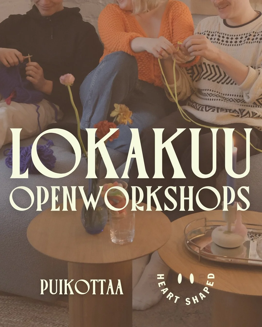LOKAKUUN AVOIMET WORKSHOPIT, tervetuloa hyggeilem&auml;&auml;n💘
Kiinnostaako virkkaus tai koruilu, mutta et tied&auml; miss&auml; ja mist&auml; aloittaa? 

Tuu meid&auml;n kanssa avoimeen &amp; rentoon workshoppiin yksin tai yhdess&auml; puikottamaa