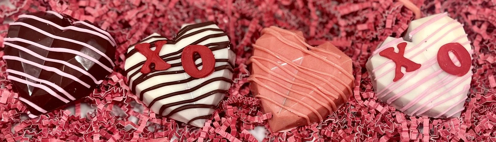 Chocolate Covered Cake Heart Bites