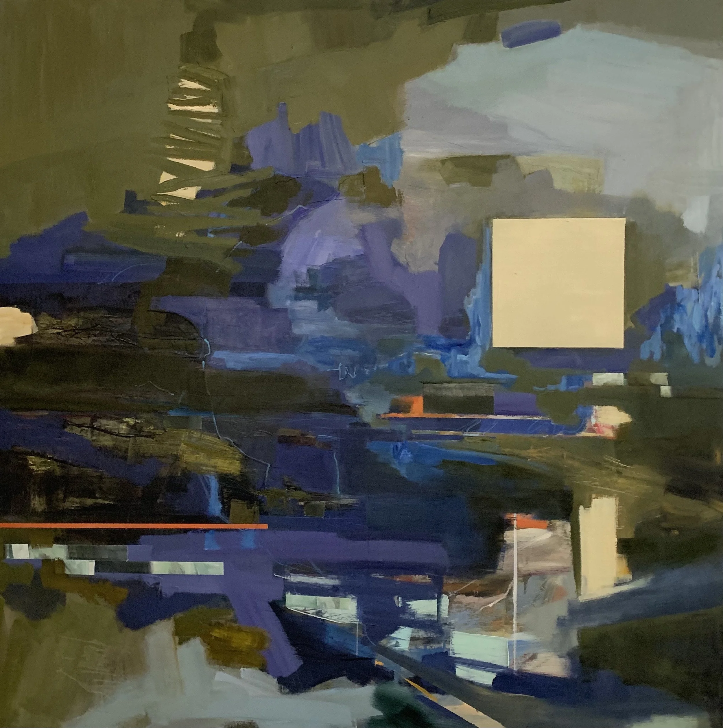 Descent, 48x48",  oil on canvas, $3850