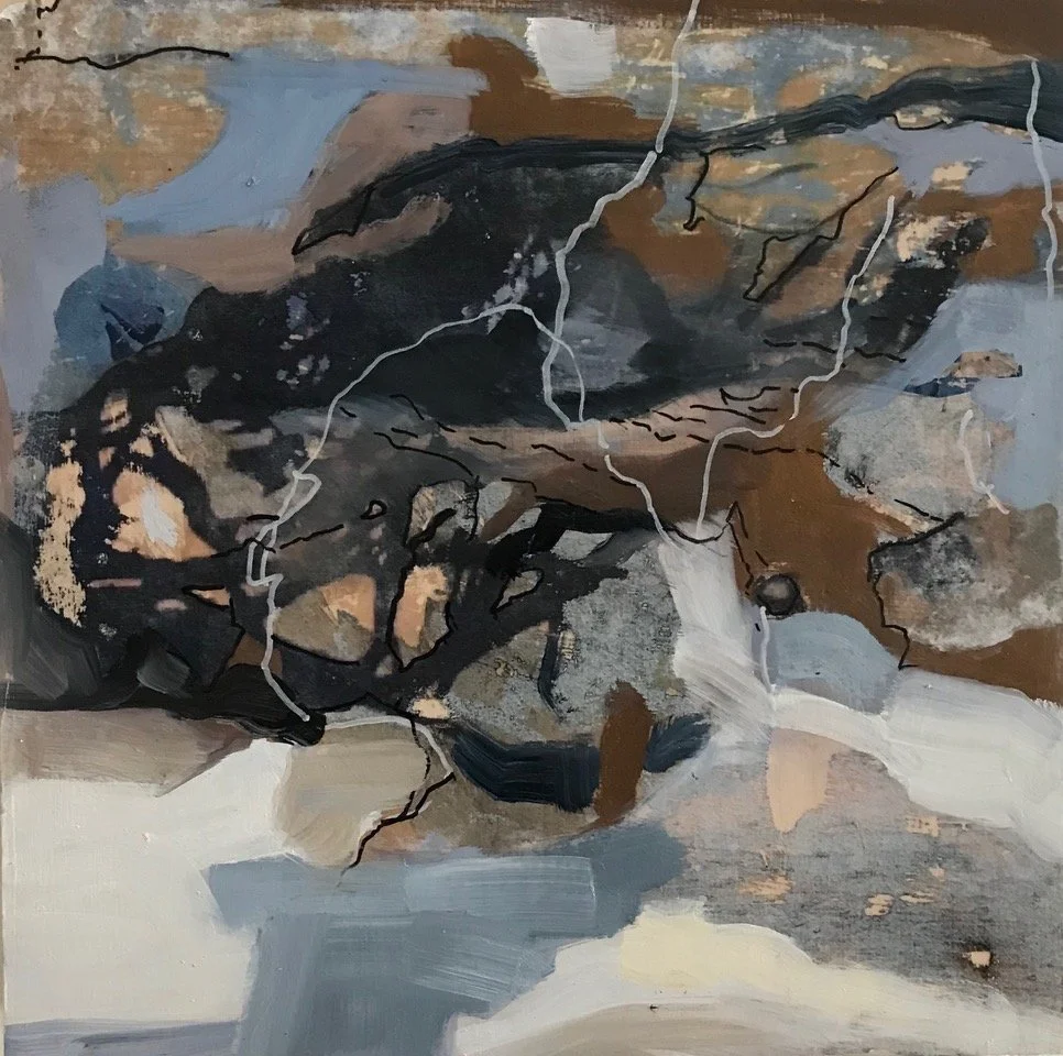 Winter Roots #1, 12x12", photo-transfer/oil on panel, $450