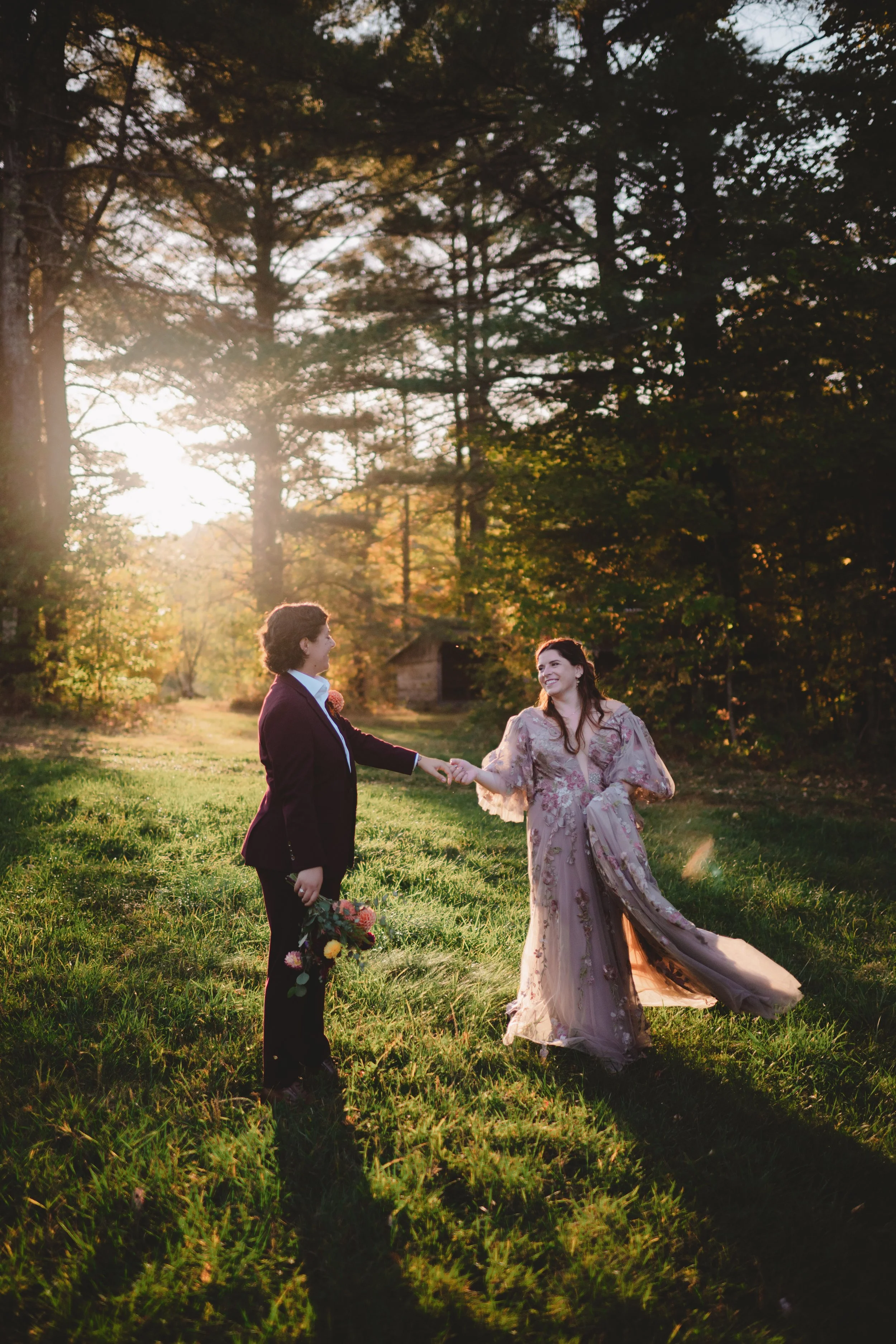 queer wedding photographer Rutland Vermont Green Mountain National Forest golden hour photography Lake Saint Catherine Wells Vermont cinematic wedding photographer Middlebury Vermont sleepy hollow inn huntington Vermont micro wedding
