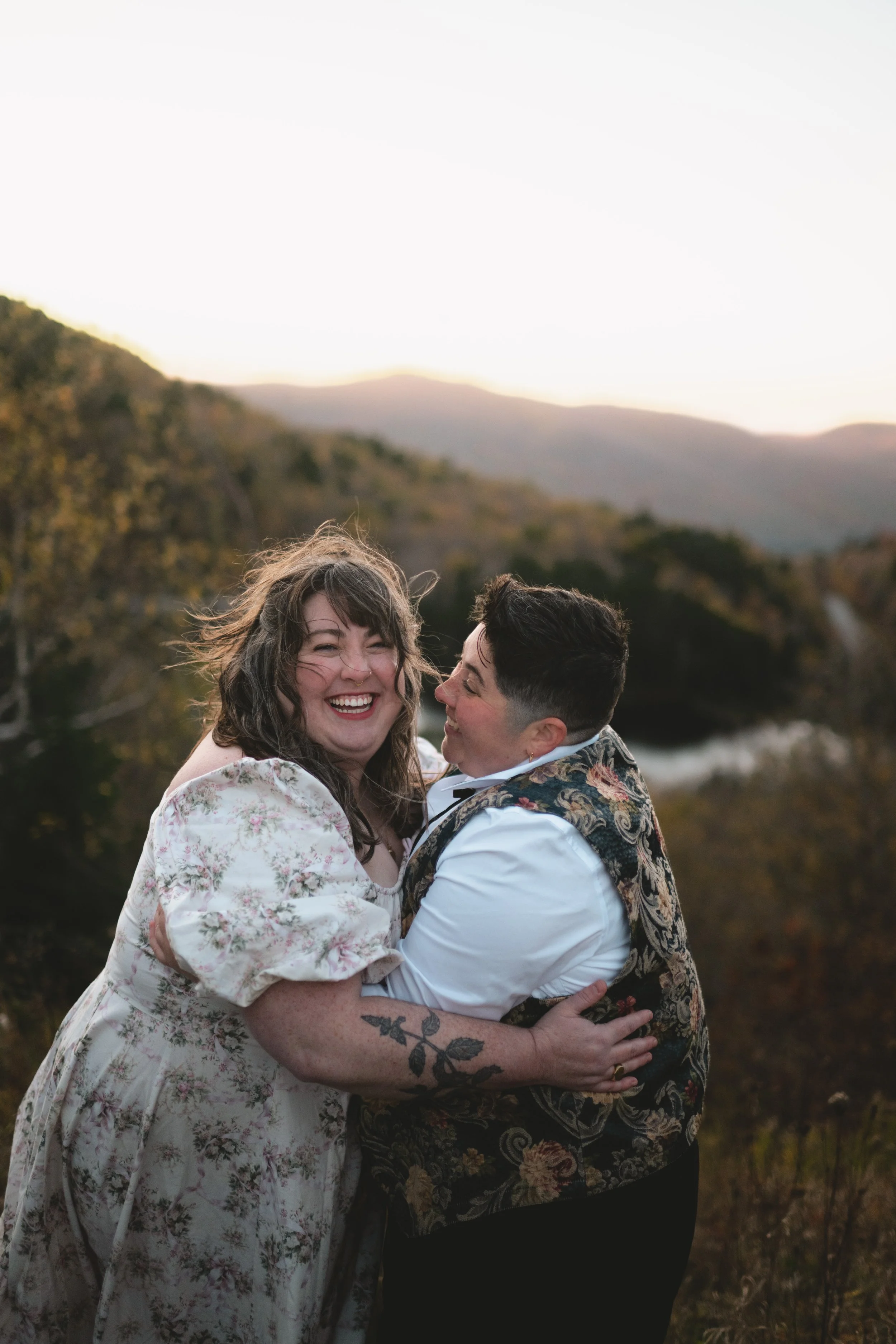 Green Mountains Vermont adventure elopement with sweeping scenic overlook intimate mountaintop ceremony small wedding in rural Vermont New England outdoor elopement inspiration documentary style elopement photography for adventurous couples elope