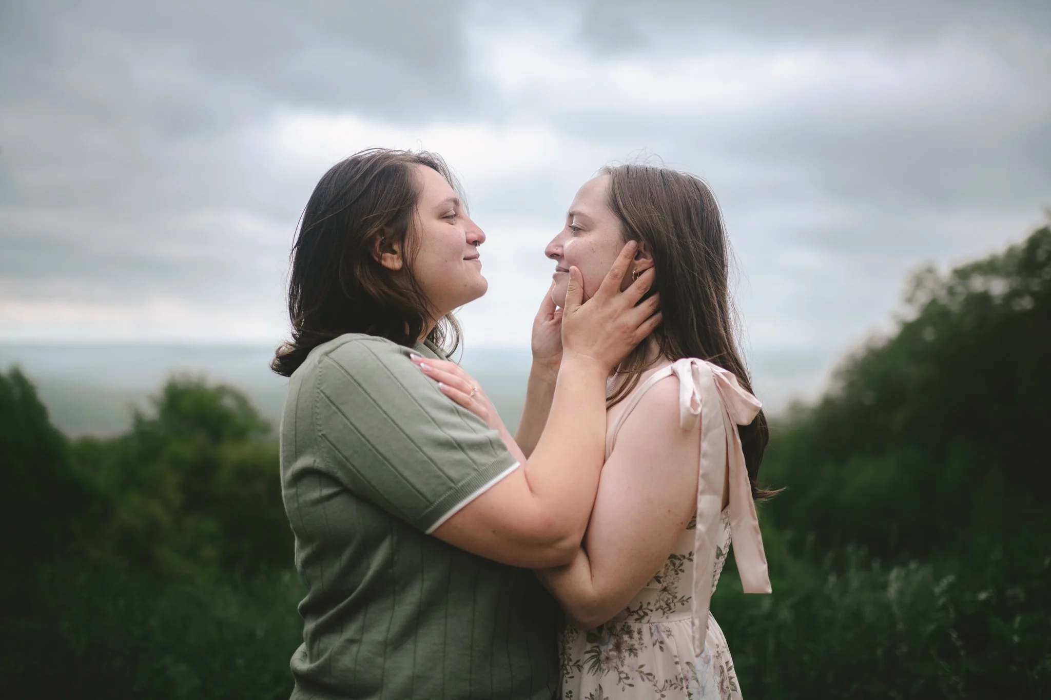 elopement vermont forest engagement photographer vermont nature engagement photos new england couples session vermont outdoor portrait photographer green mountains vermont engagement photography inclusive photographer vermont microwedding lgbtq wlw