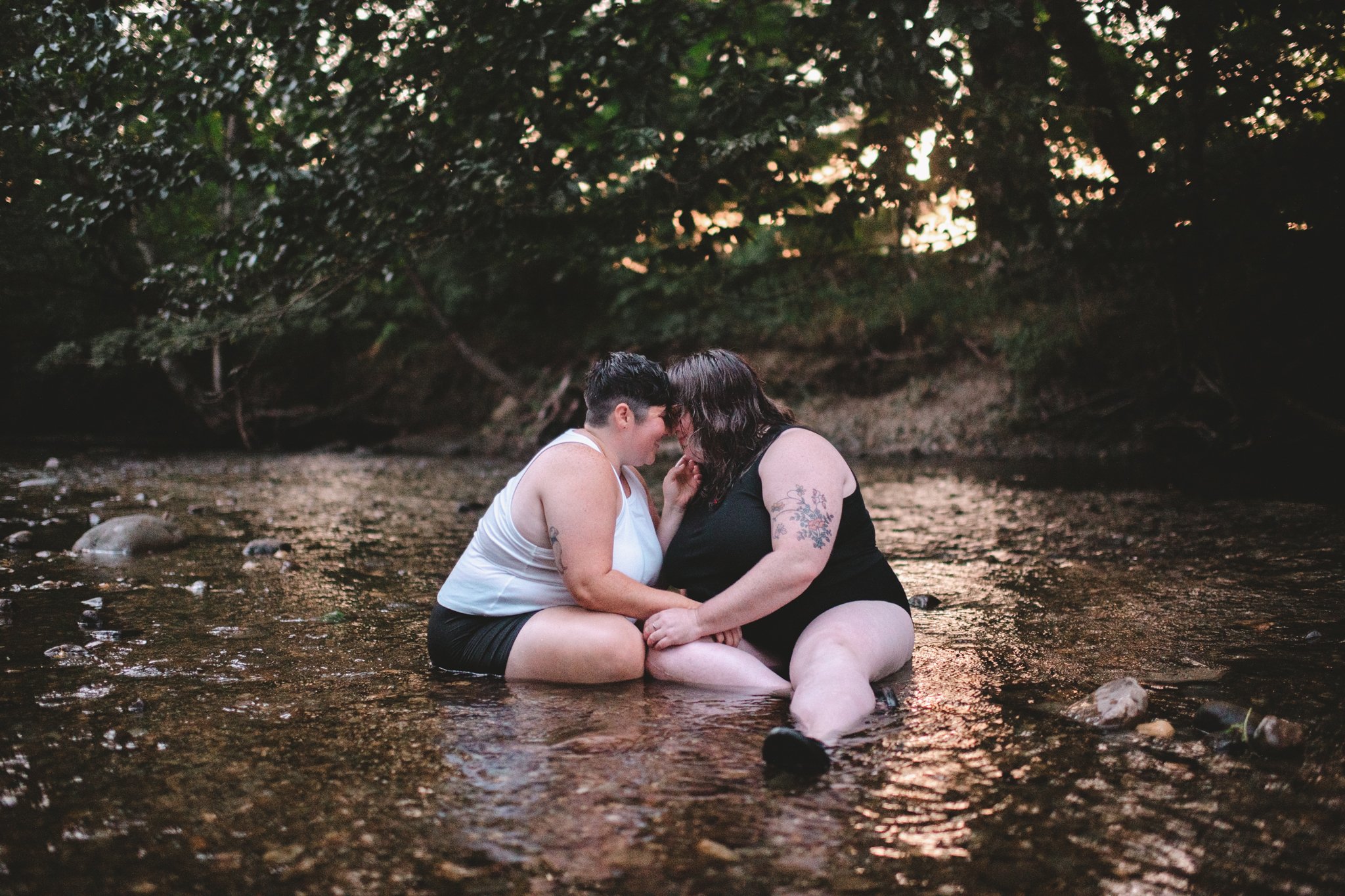 Julia Ellie Photo inclusive wedding photographer Bennington Vermont Mount Anthony forest portrait session Brattleboro Vermont Retreat Farm family photos Western MA Berkshire foothills LGBTQ engagement Battenkill River Green River Bridge