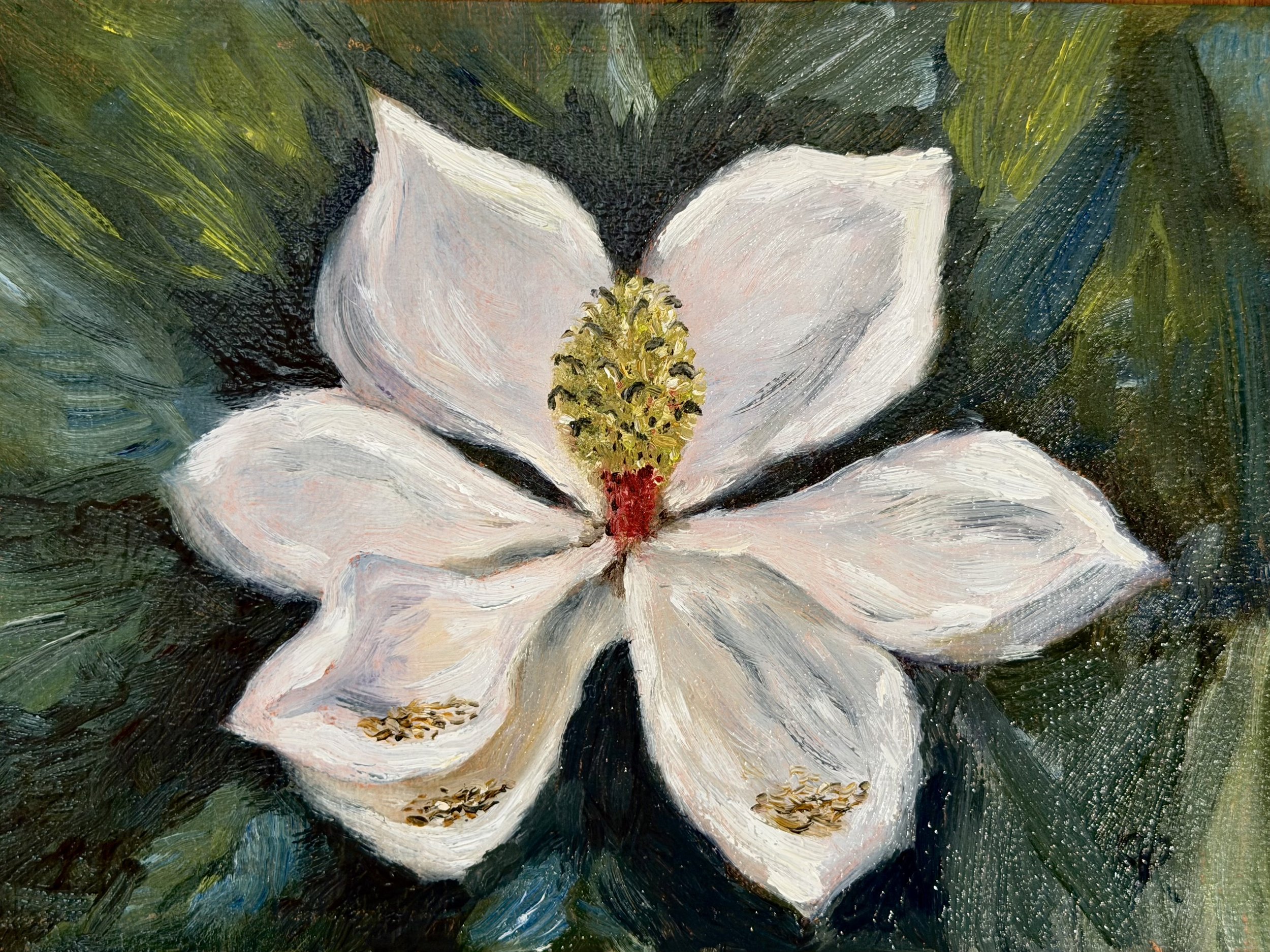 “She Always Had Magnolias” 5x7 Oil