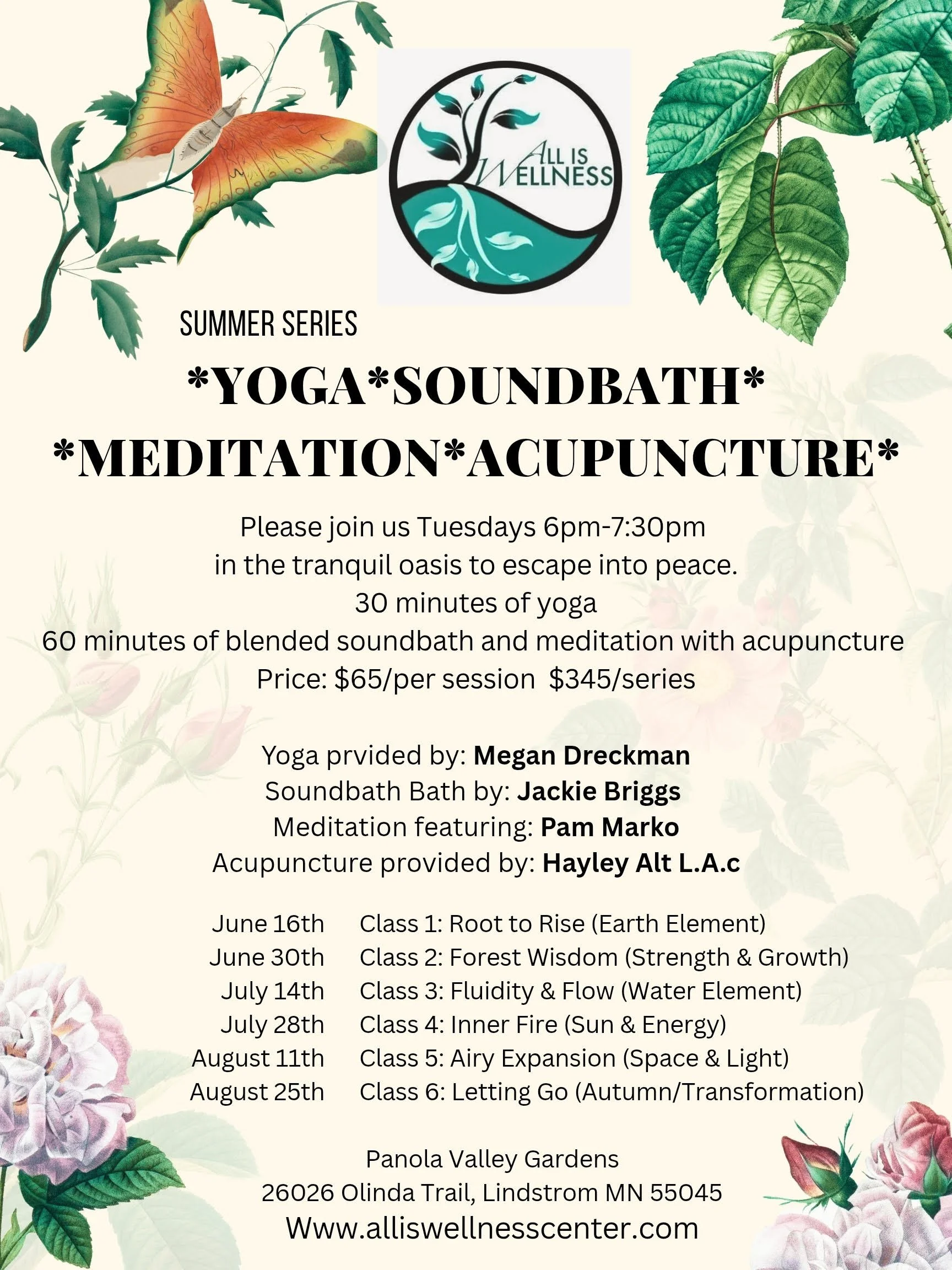 SINGLE CLASS JUNE 16TH - *YOGA*SOUNDBATH*MEDITATION*ACUPUNCTURE 