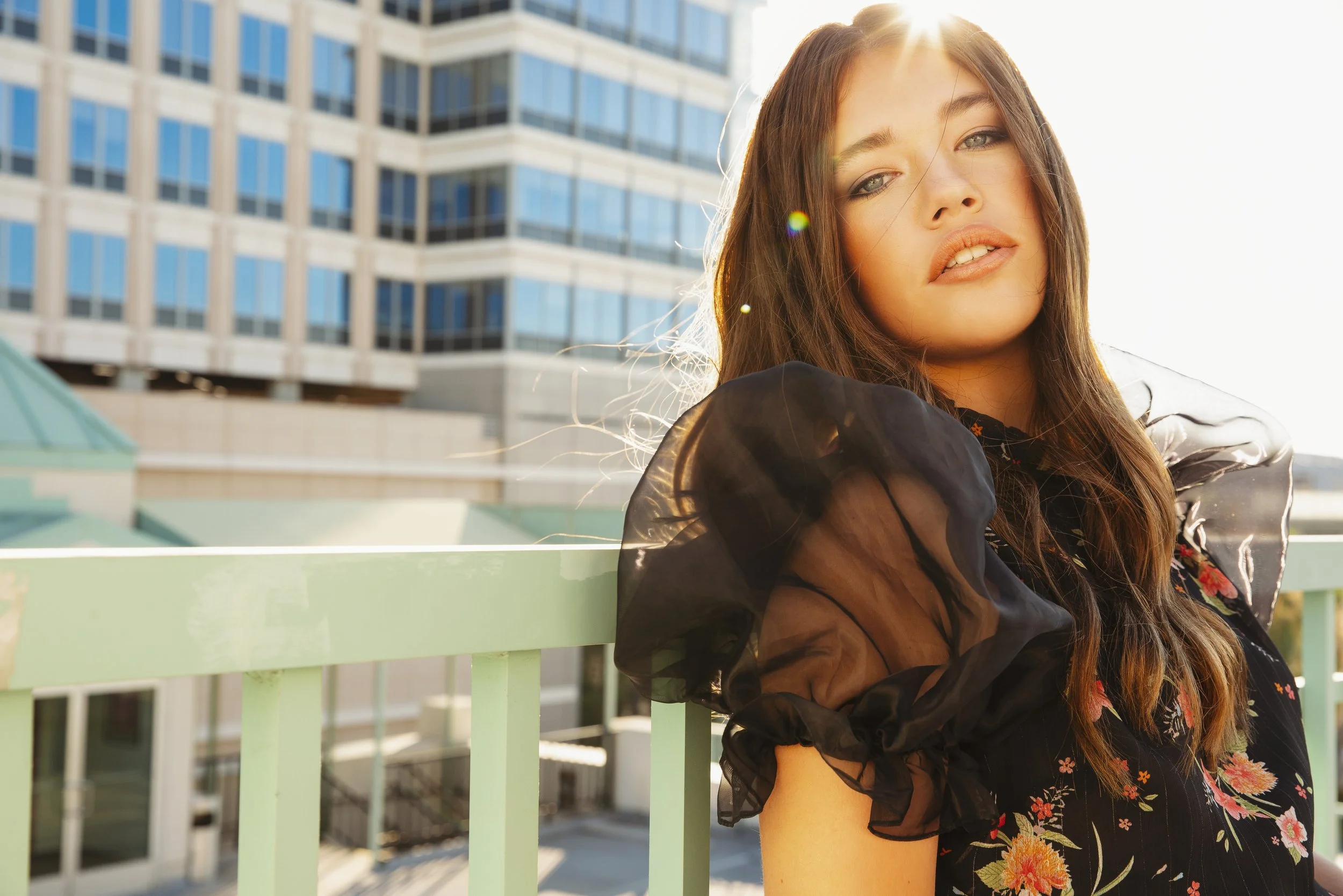 high school senior portrait girl in urban setting education photographers