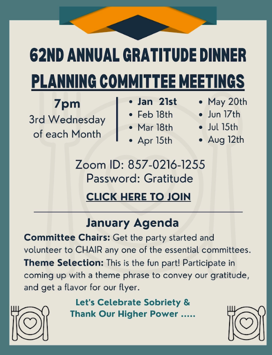 Gratitude Dinner Planning Committee Meeting