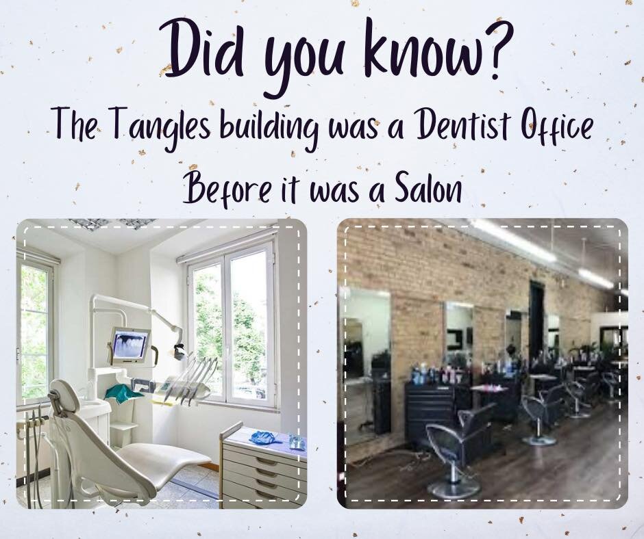✨Fun Fact Friday✨
.
The Tangles building was a Dentist Office before us was a salon!
.
#tanglesnl #supportlocal #smalltownsalon #smallbusiness #smalltownsalonbigdreams