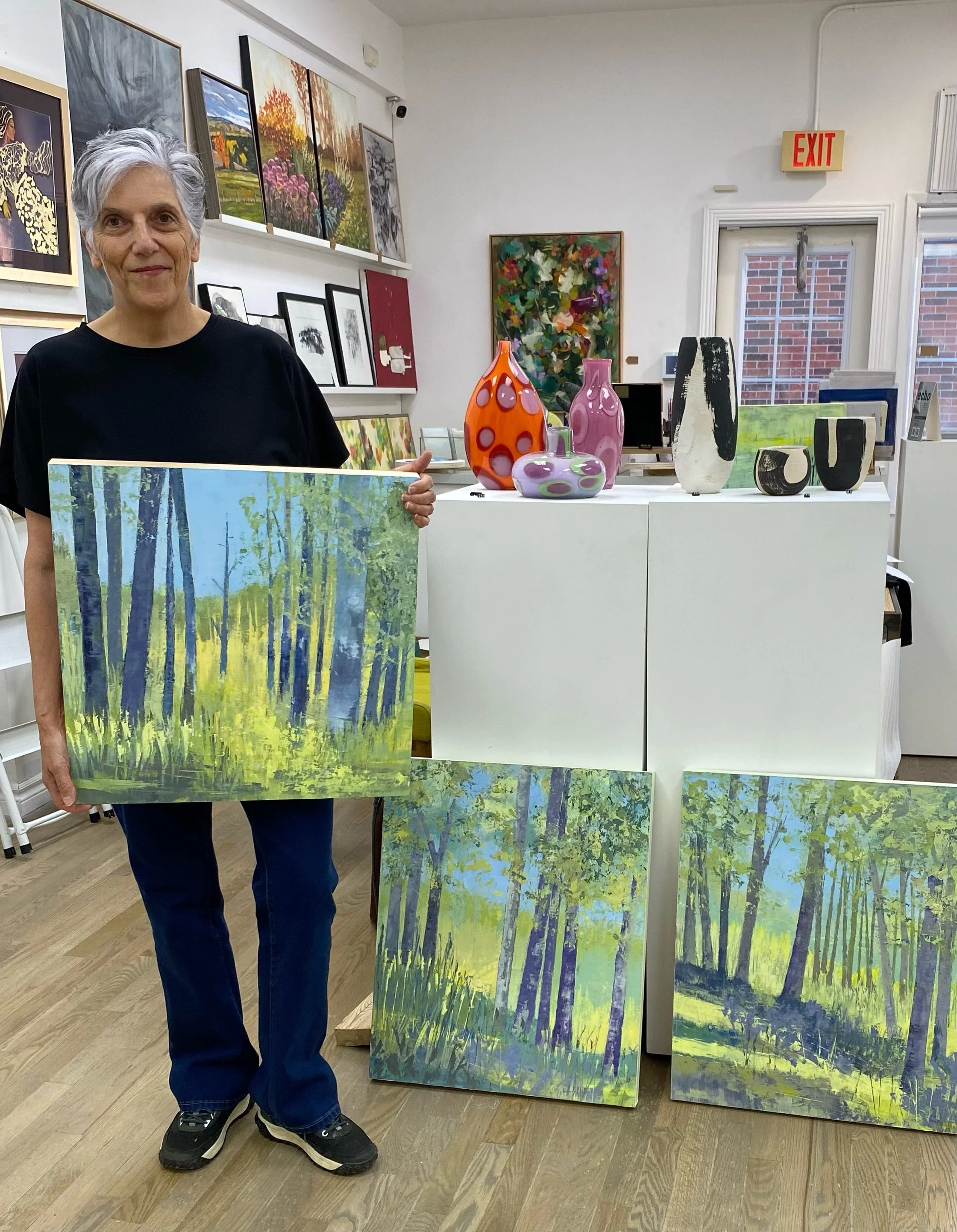 Dropping off a few paintings to @micakgallery today for an upcoming show.

I&rsquo;m excited to share a few new oil and cold wax paintings I&rsquo;ve been working on. I love the way I can create foliage textures with this medium, it&rsquo;s perfect f