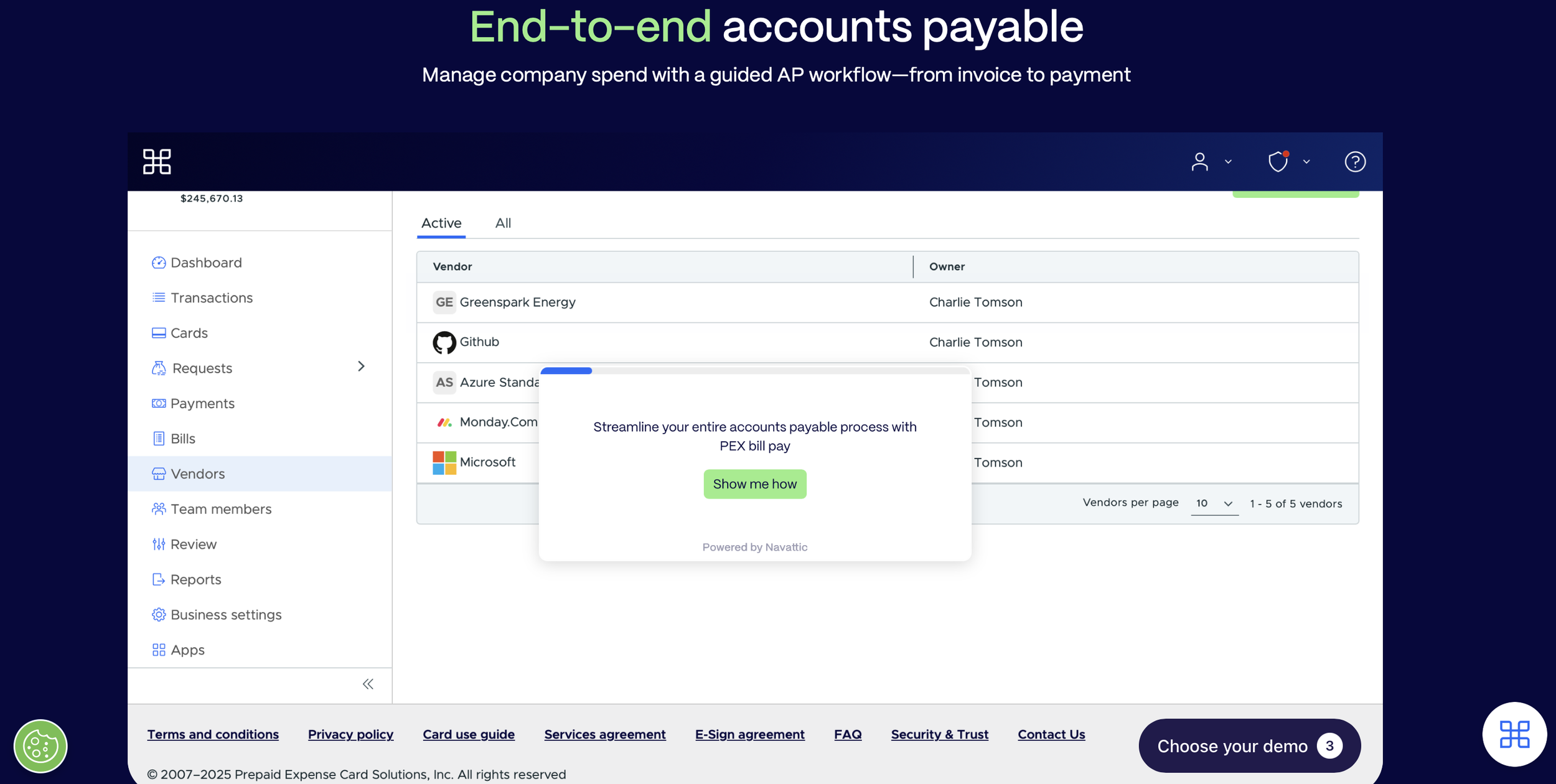 Bill Pay Navattic demo