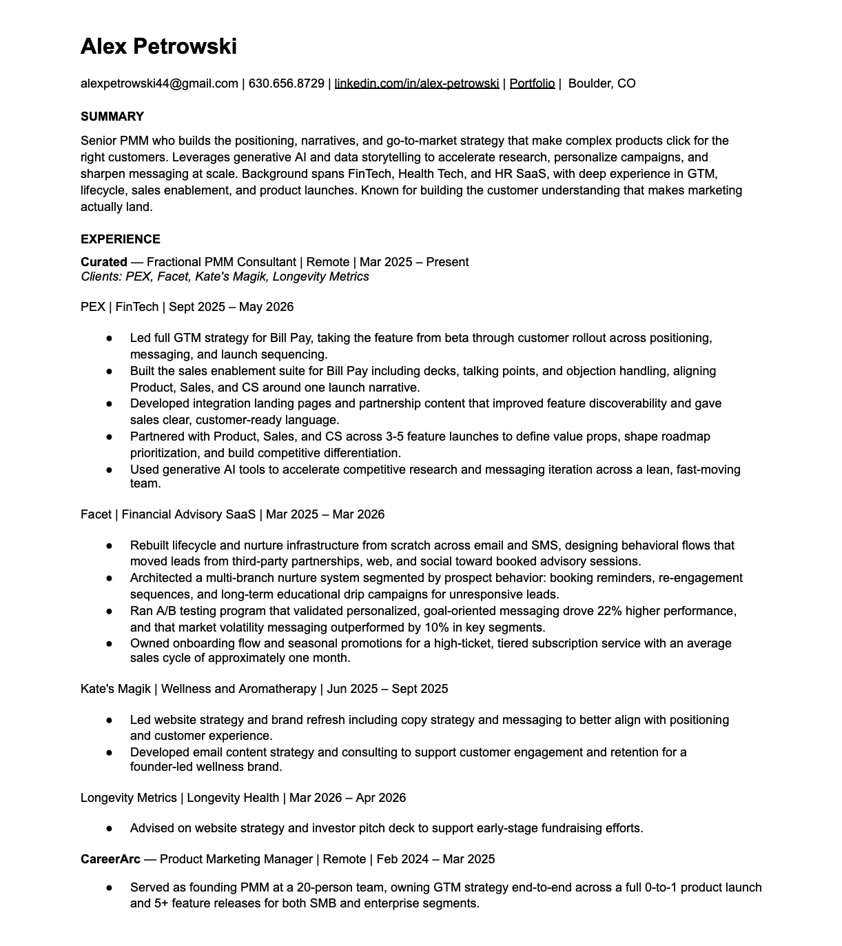 RESUME LINK