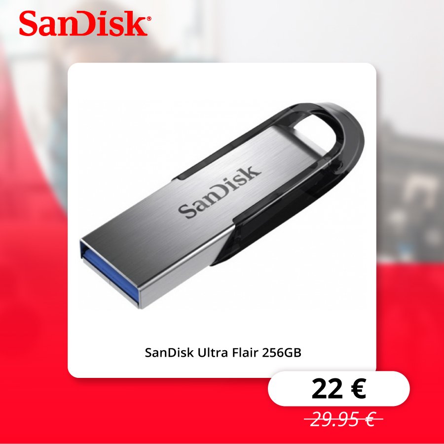 Meta ads product card for SanDisk campaign