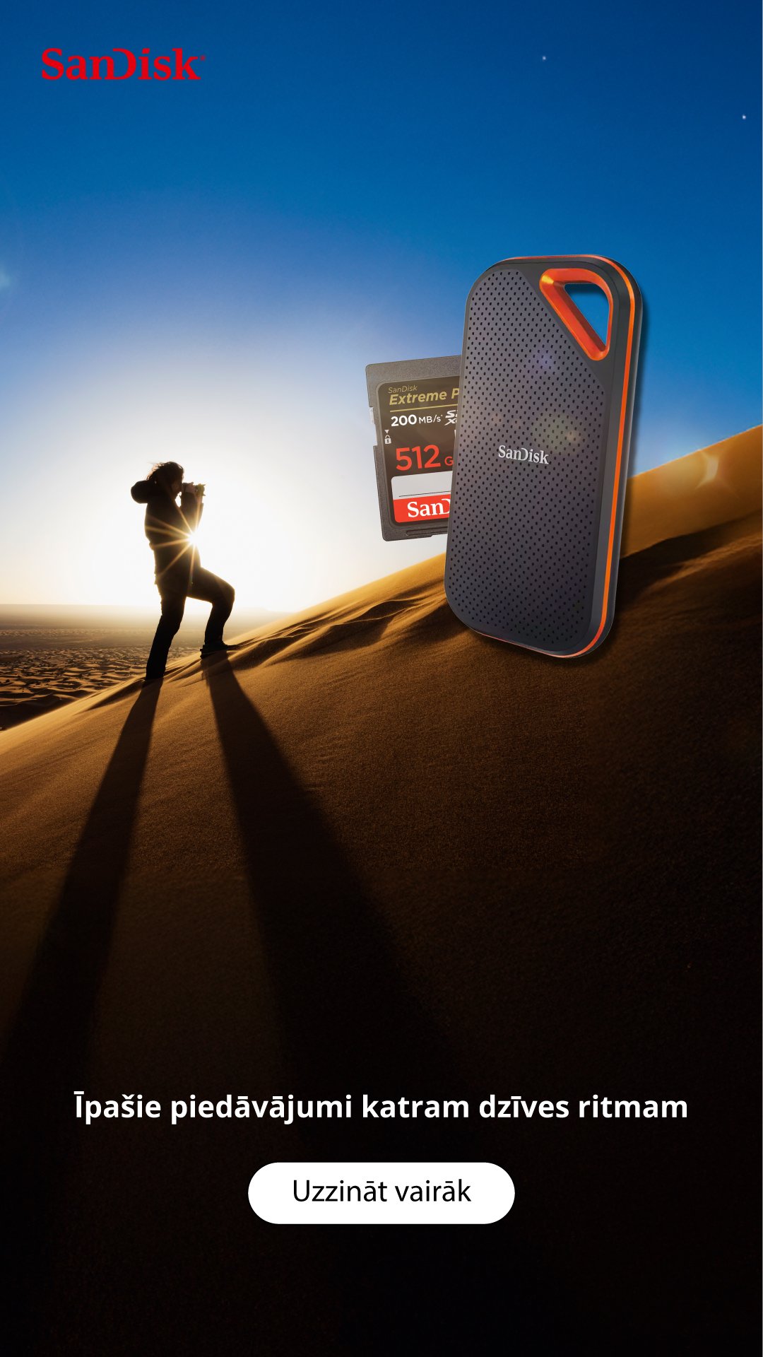 Social media story for SanDisk campaign