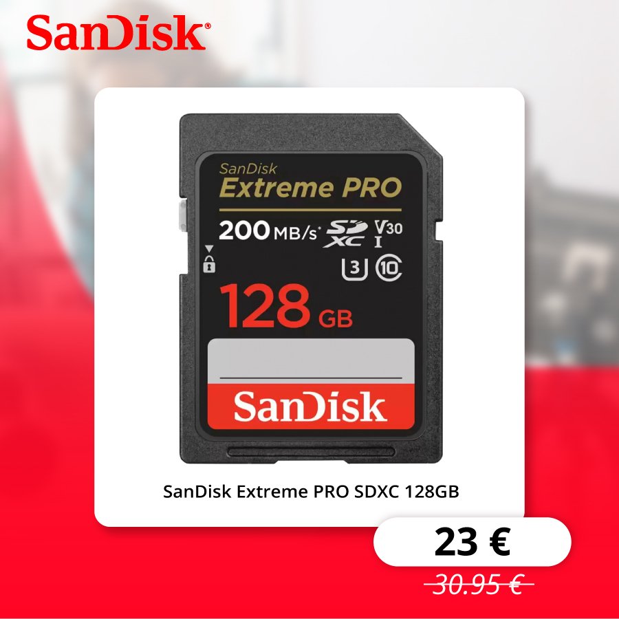 Meta ads product card for SanDisk campaign