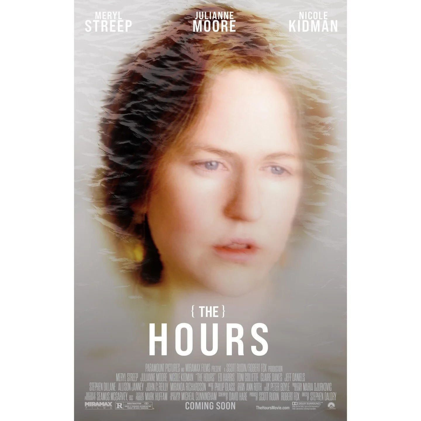 Movie poster for The Hour, the story of how the novel &quot;Mrs. Dalloway&quot; affects three generations of women, all of whom, in one way or another, have had to deal with suicide in their lives (imdb.com).