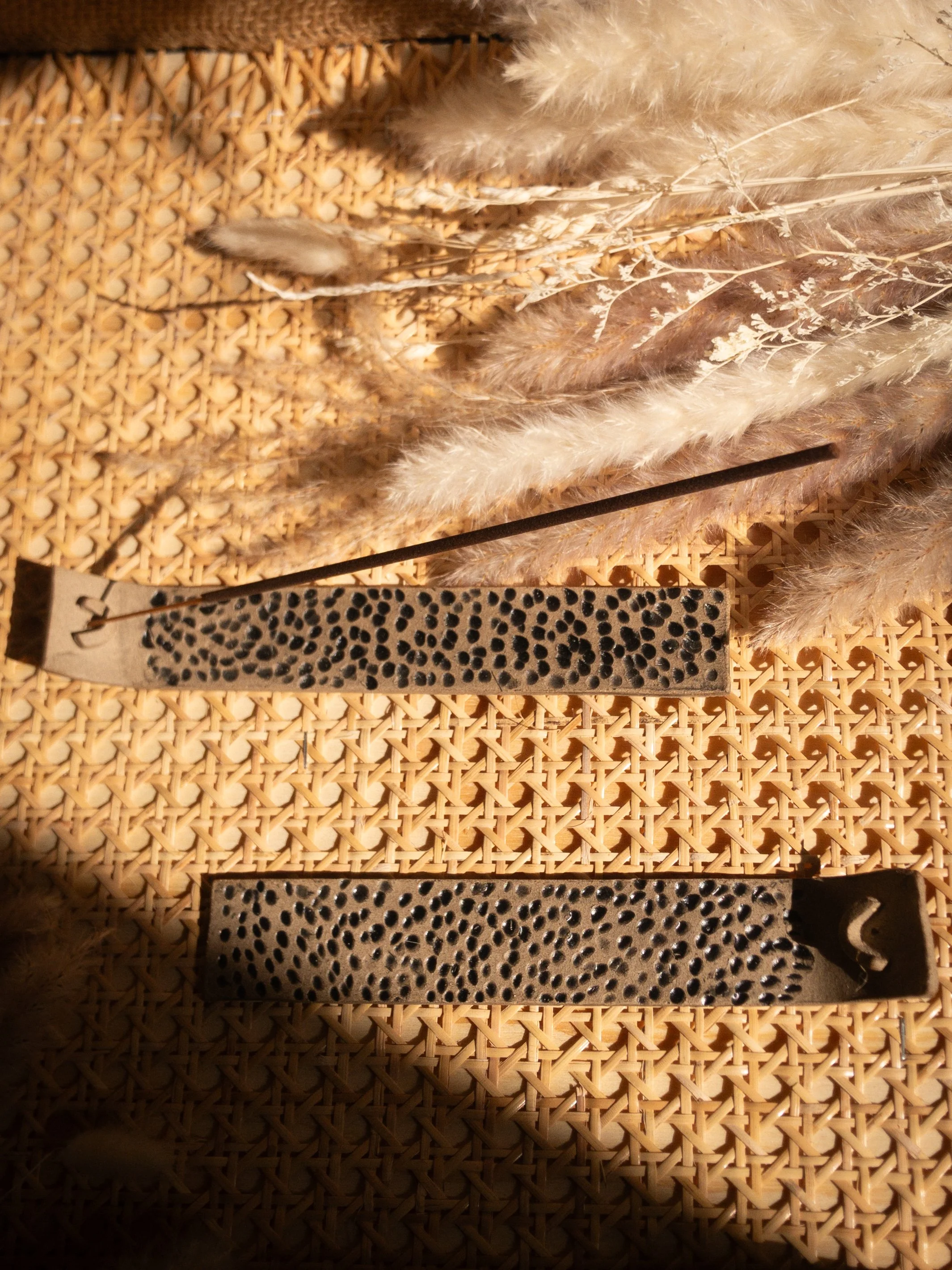 Black Polka Dot Incense Holder