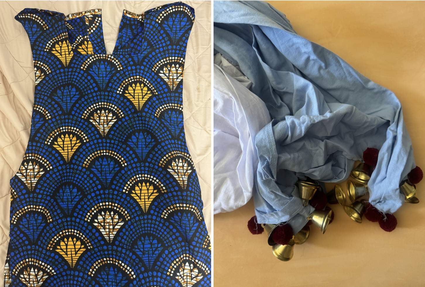 The ephod is inspired by the traditional attire of biblical high priests. The use of Ankara cloth reflects how my culture and faith have been intertwined from childhood. Pat Williams, a close friend of the family, sewed the piece. 