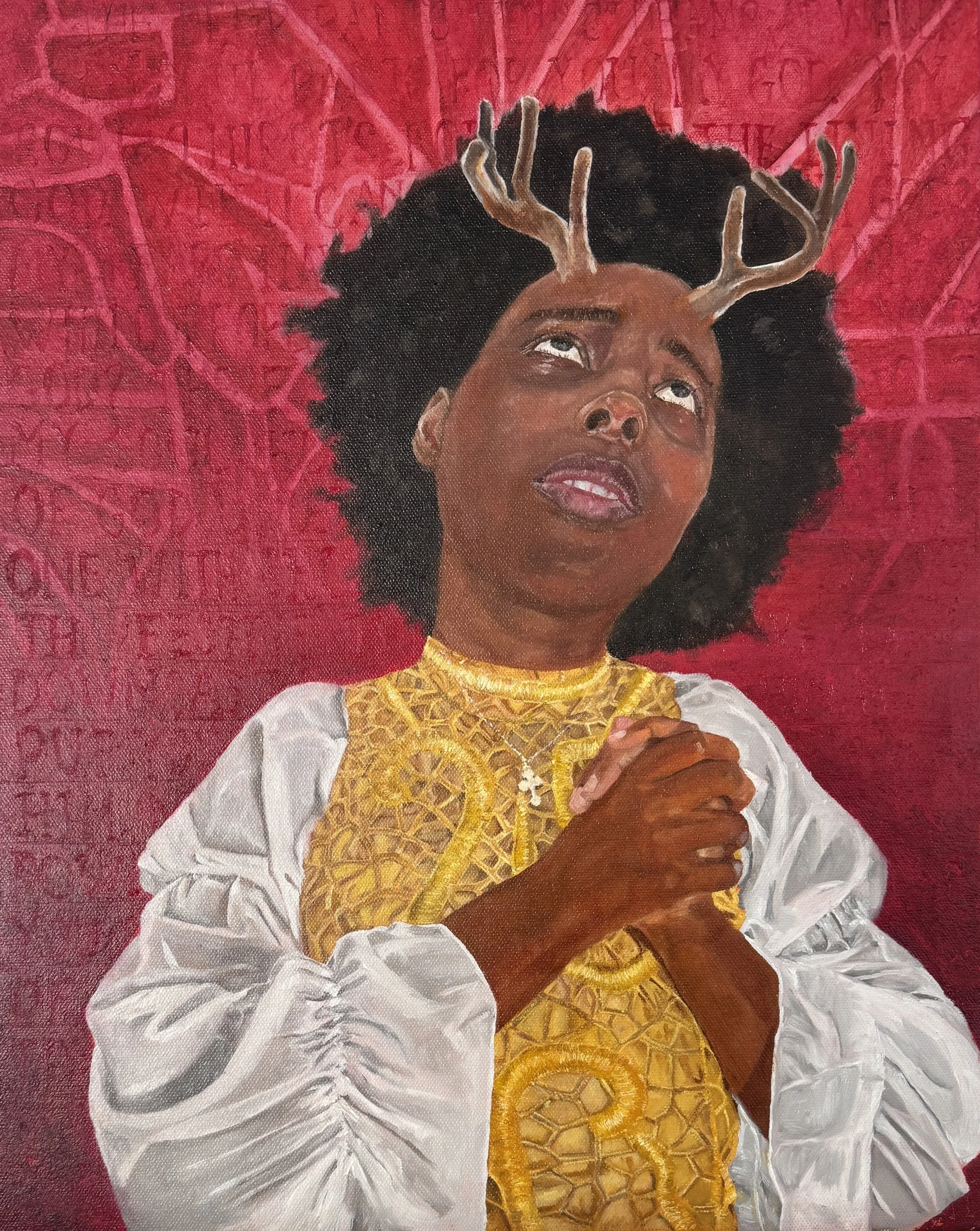 "Ploro" 
20xx16
Oil on Linen, 24K gold leaf