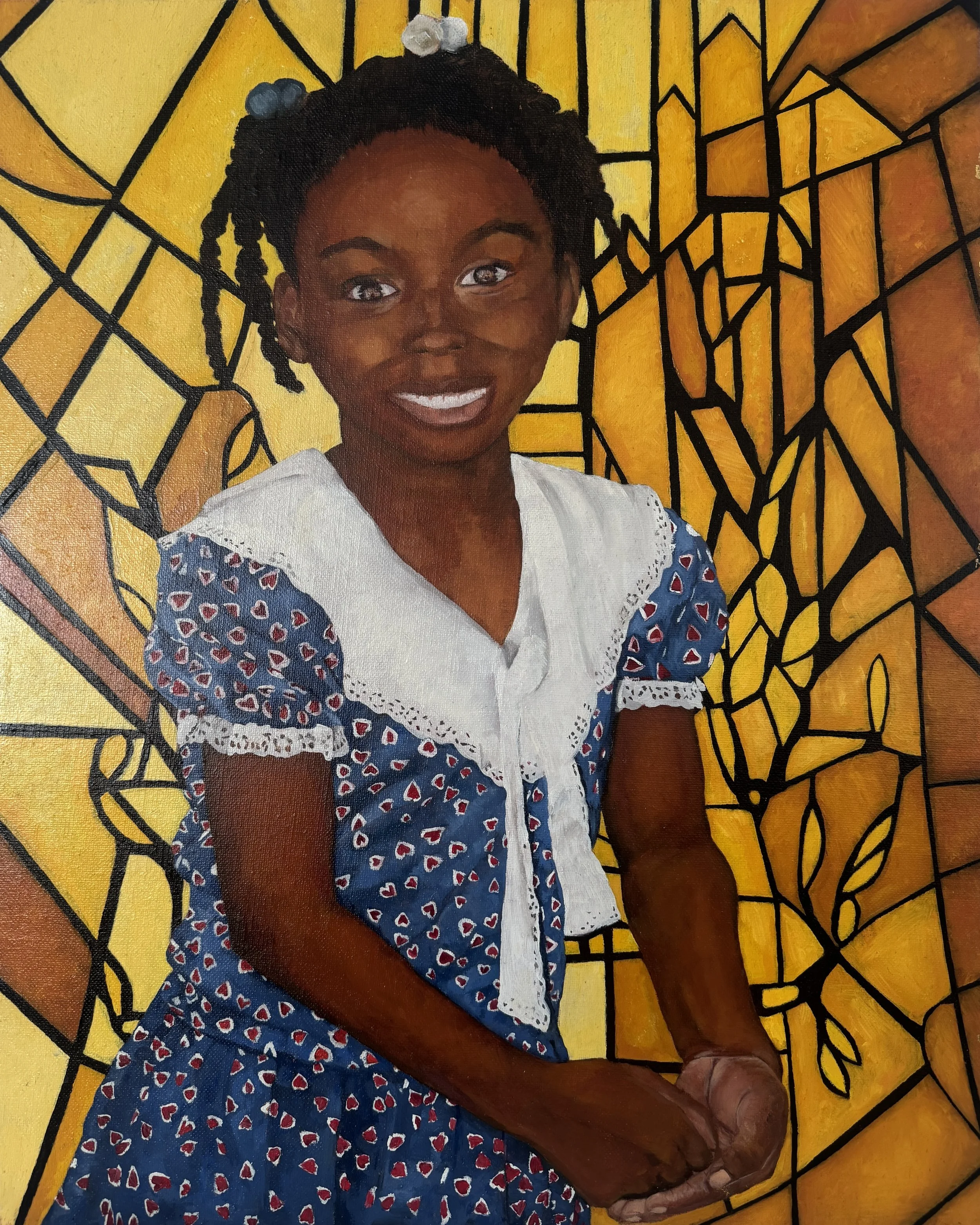 "Inocentia" 
20xx16
Oil on Linen, 24K gold leaf