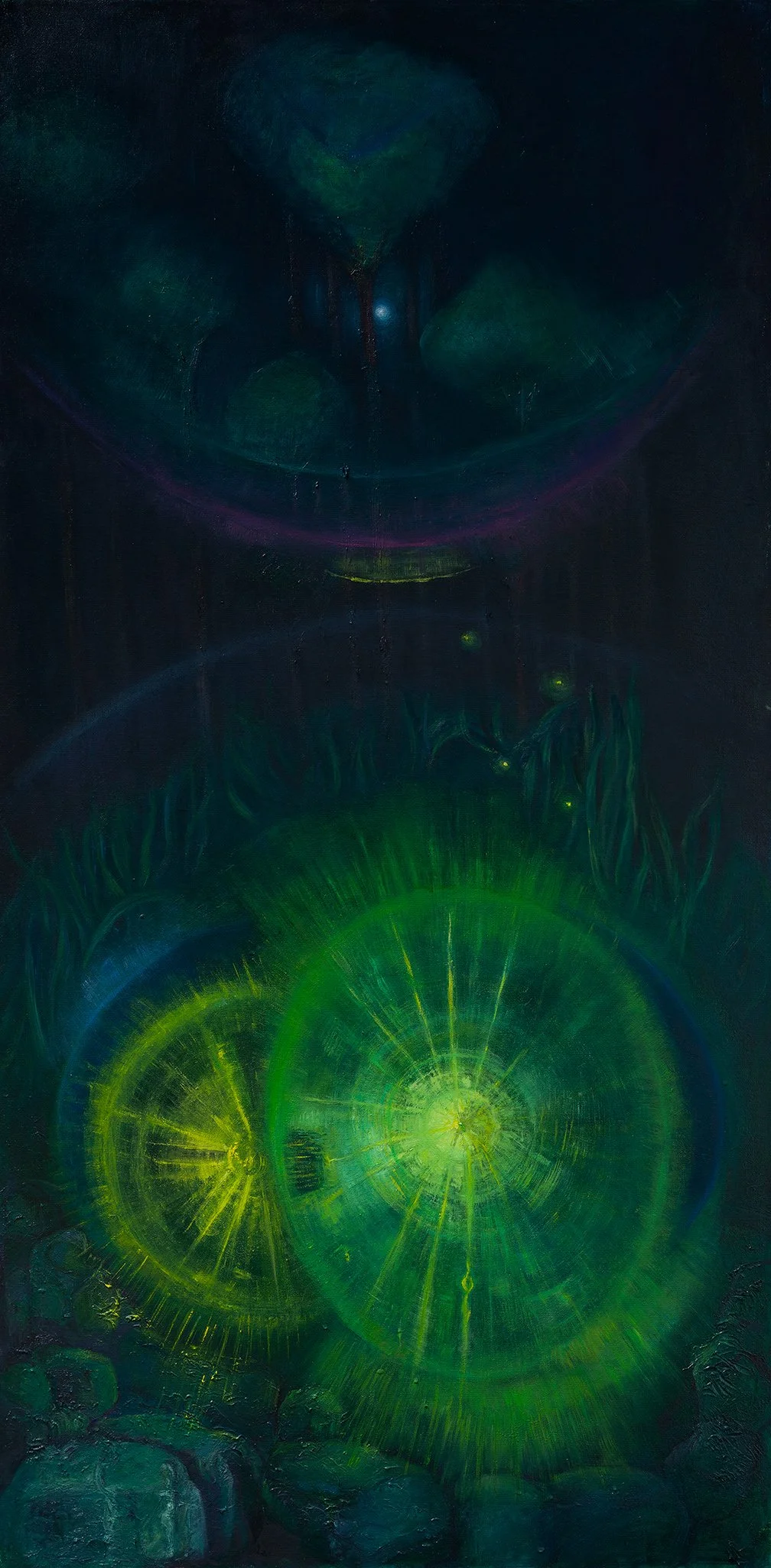 Geminae Flammae.
oil on Canvas.
60x120 cm.