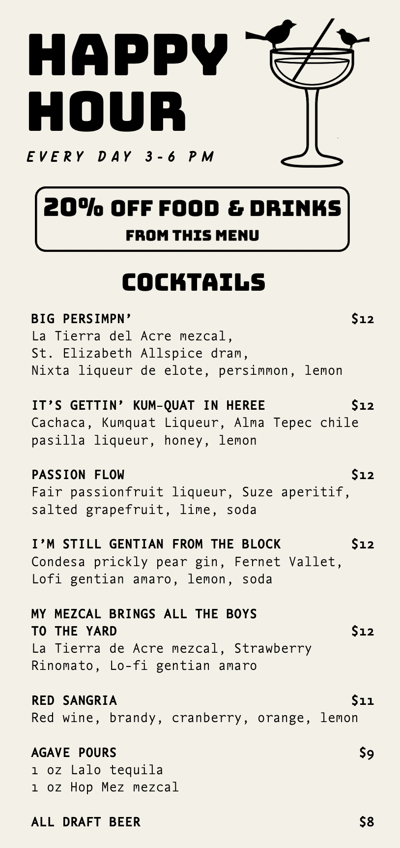 Happy Hour Nidos BackYard