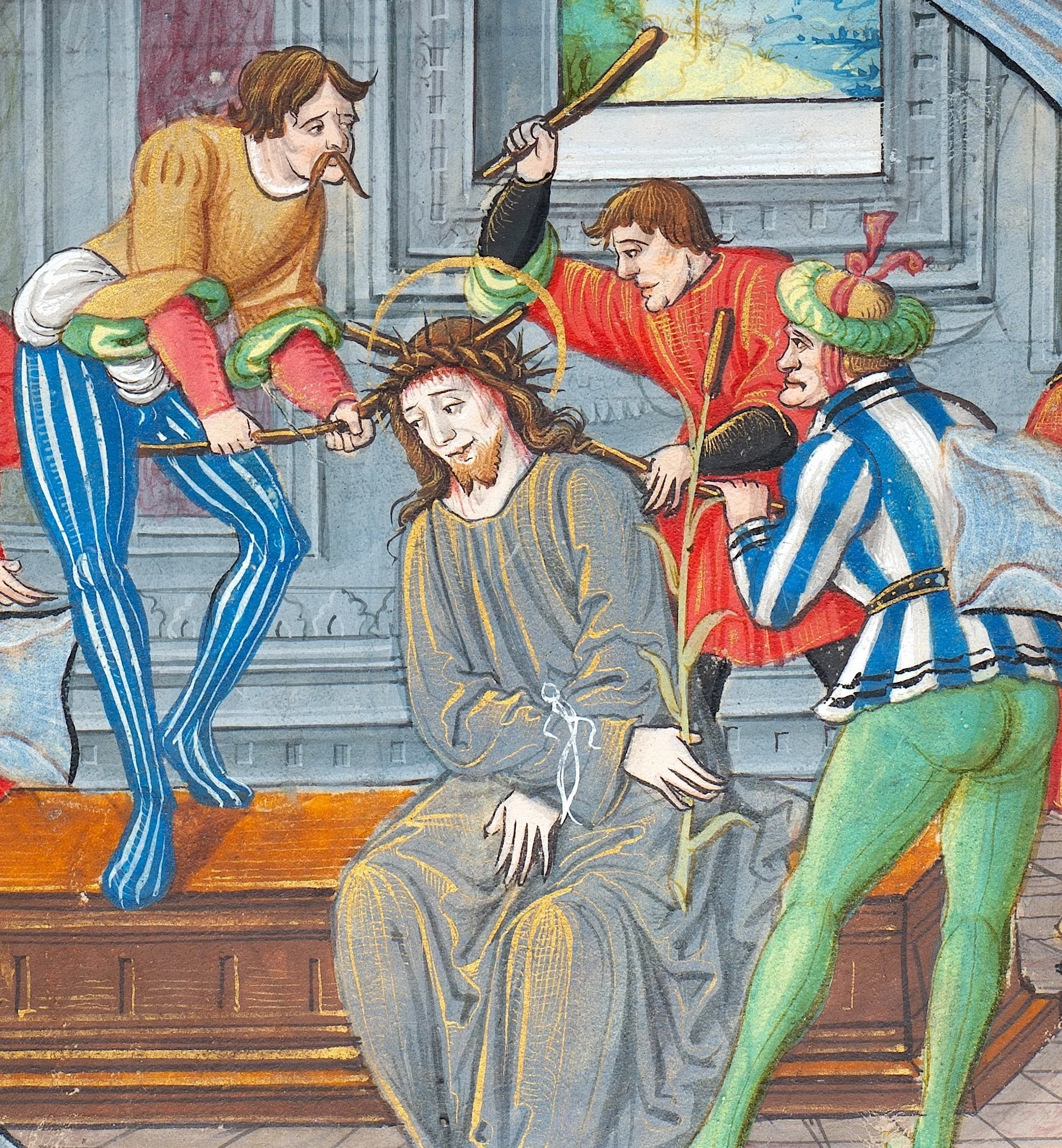 SOLD - Guillaume Charmolue (Orléans?, active c. 1530–1540), Mocking of Christ, France, near Paris, Marcoussis?, circa 1530–1540