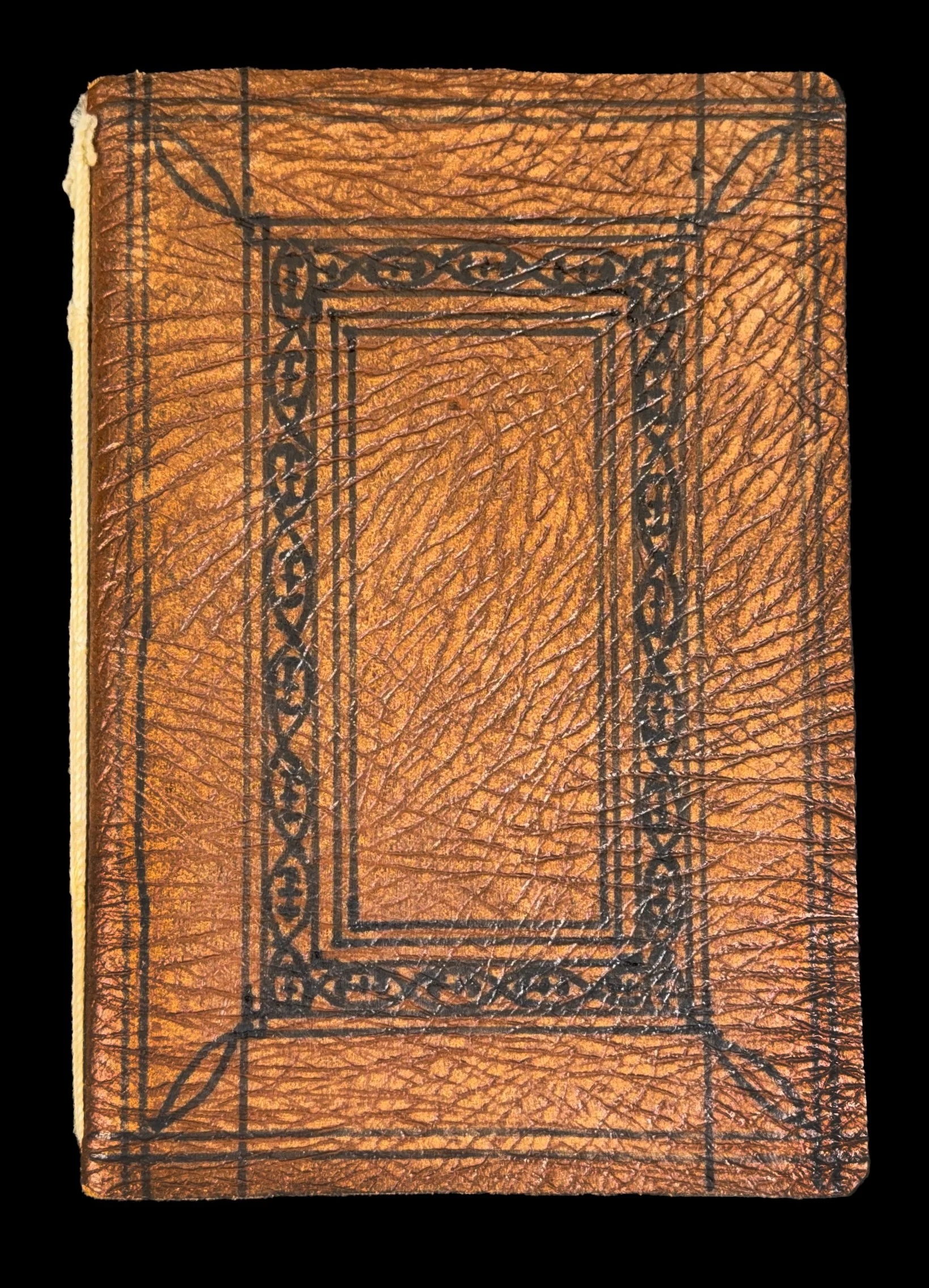 Binding of a fifteenth-century French Book of Hours calendar manuscript on parchment, probably from the Loire region