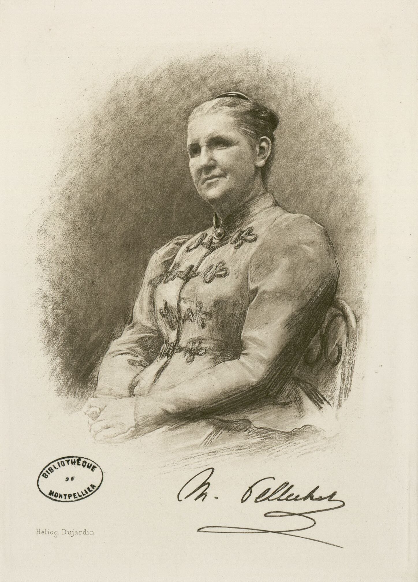 Portrait of Marie Pellechet, French bibliographer and manuscript scholar