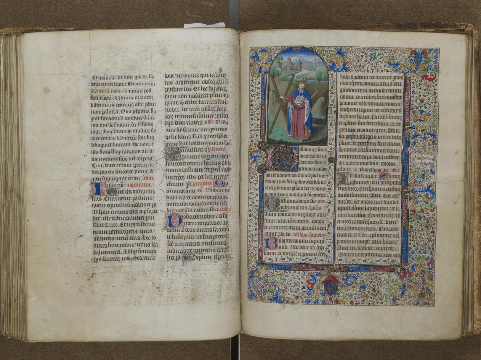 Master of Jean Rolin II, Saint Andrew, from the Missal of Cardinal Jean Rolin. Autun, Bibliothèque municipale, MS 114A (S.136), fol. 222
