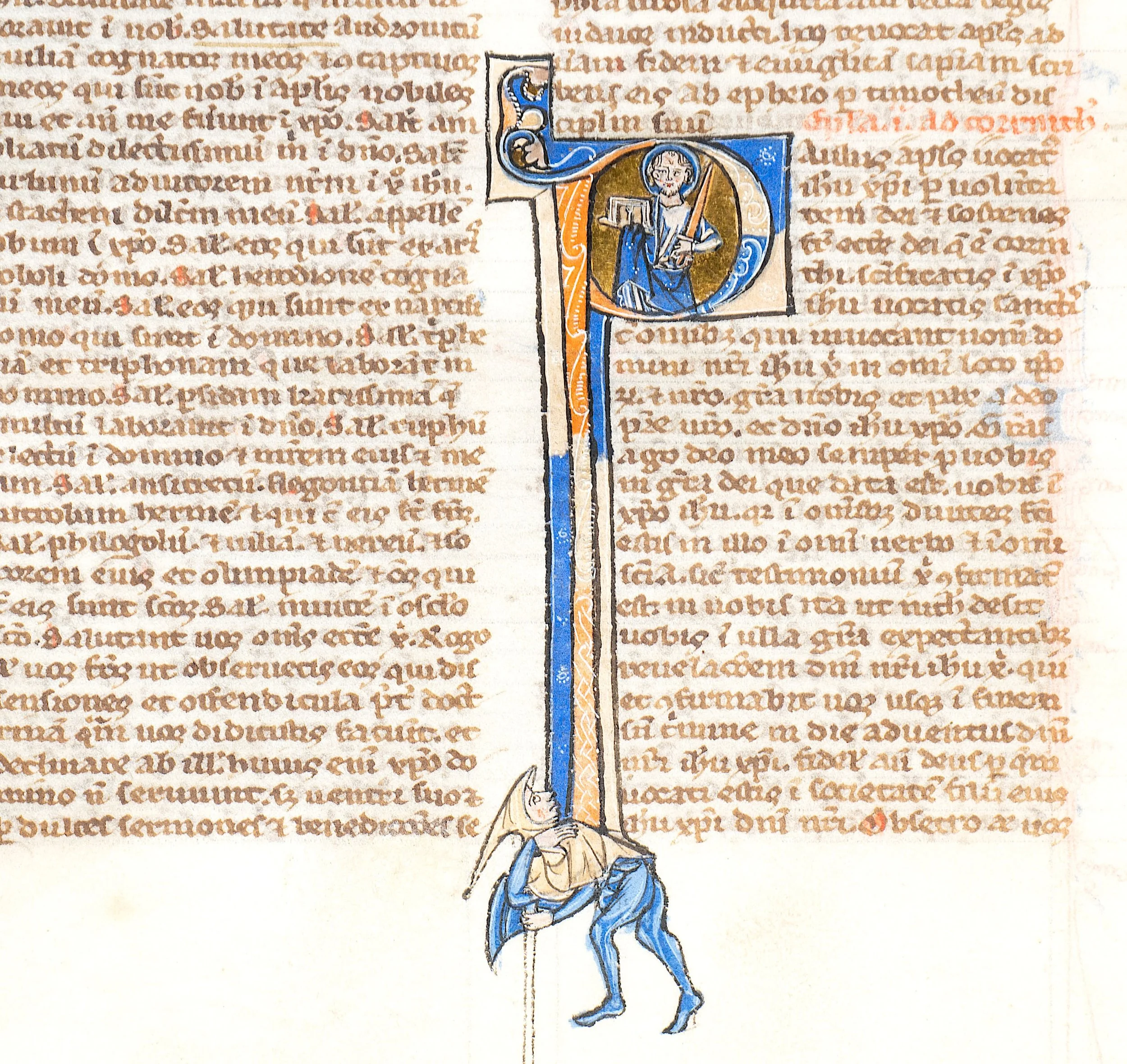 Oxford Illuminator, St. Paul, a leaf from a Vulgate Bible, England, Oxford, circa 1250-1275