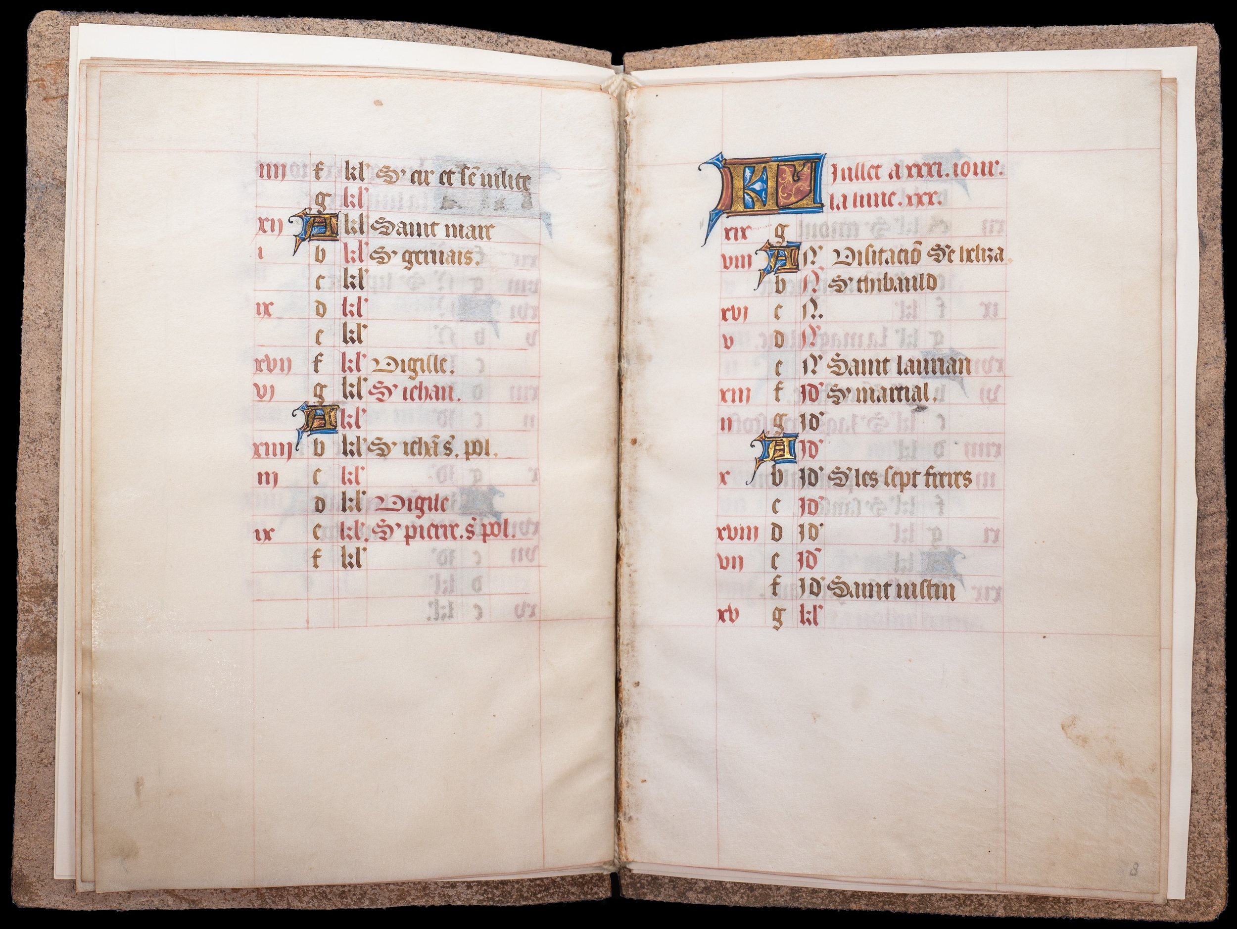 Calendar from a Book of Hours (Use of Bourges?), France, perhaps Bourges or Orléans, c. 1440–1470
