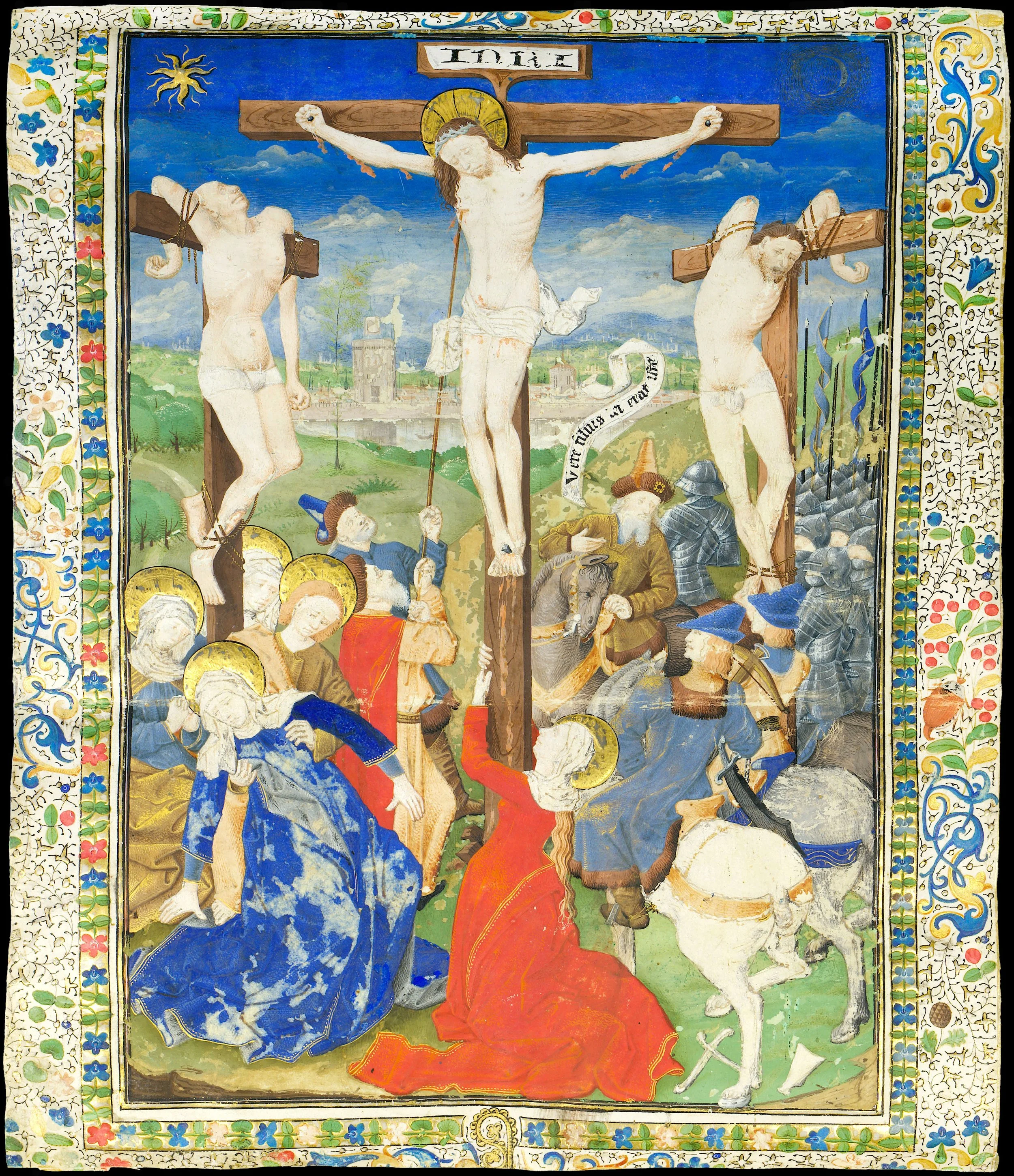 Crucifixion by the Master of Jean Rolin II, from a Missal made for Cardinal Jean Rolin, Paris, perhaps Autun, France, c. 1450–1460