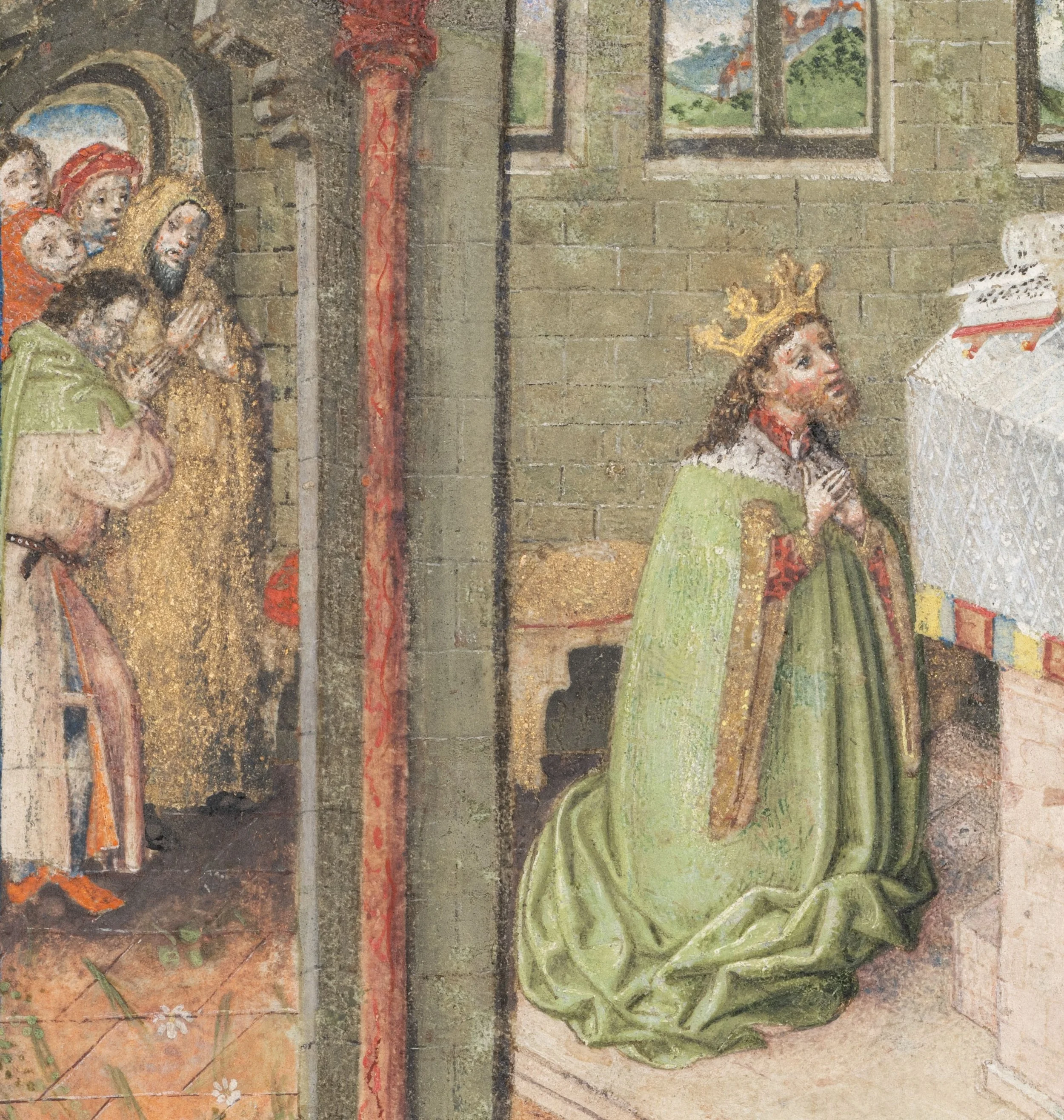 German Artist, King David in Prayer, Germany, Rhineland, circa 1480–1490