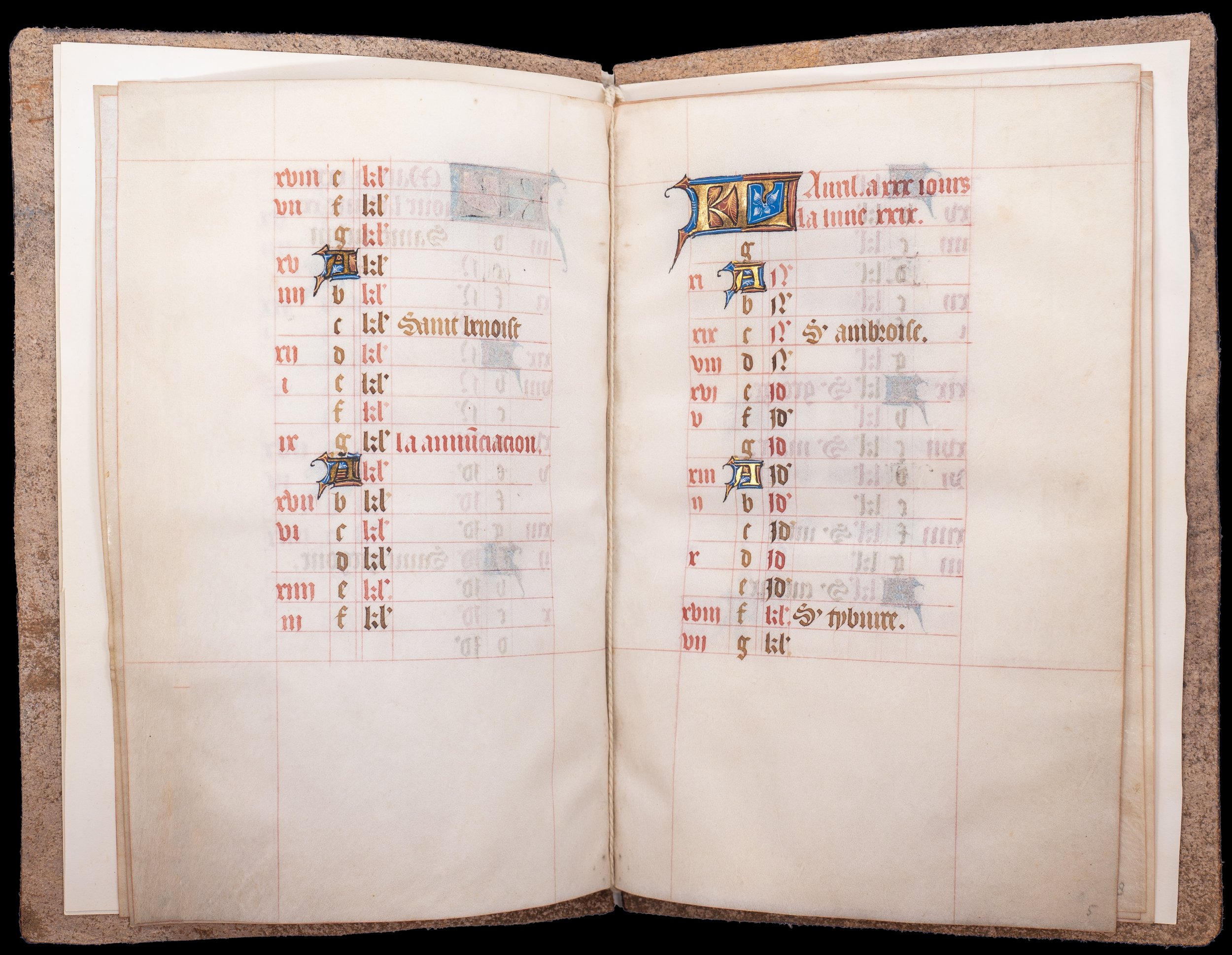 April page from a medieval French Book of Hours calendar including regional Loire Valley saints and feast days