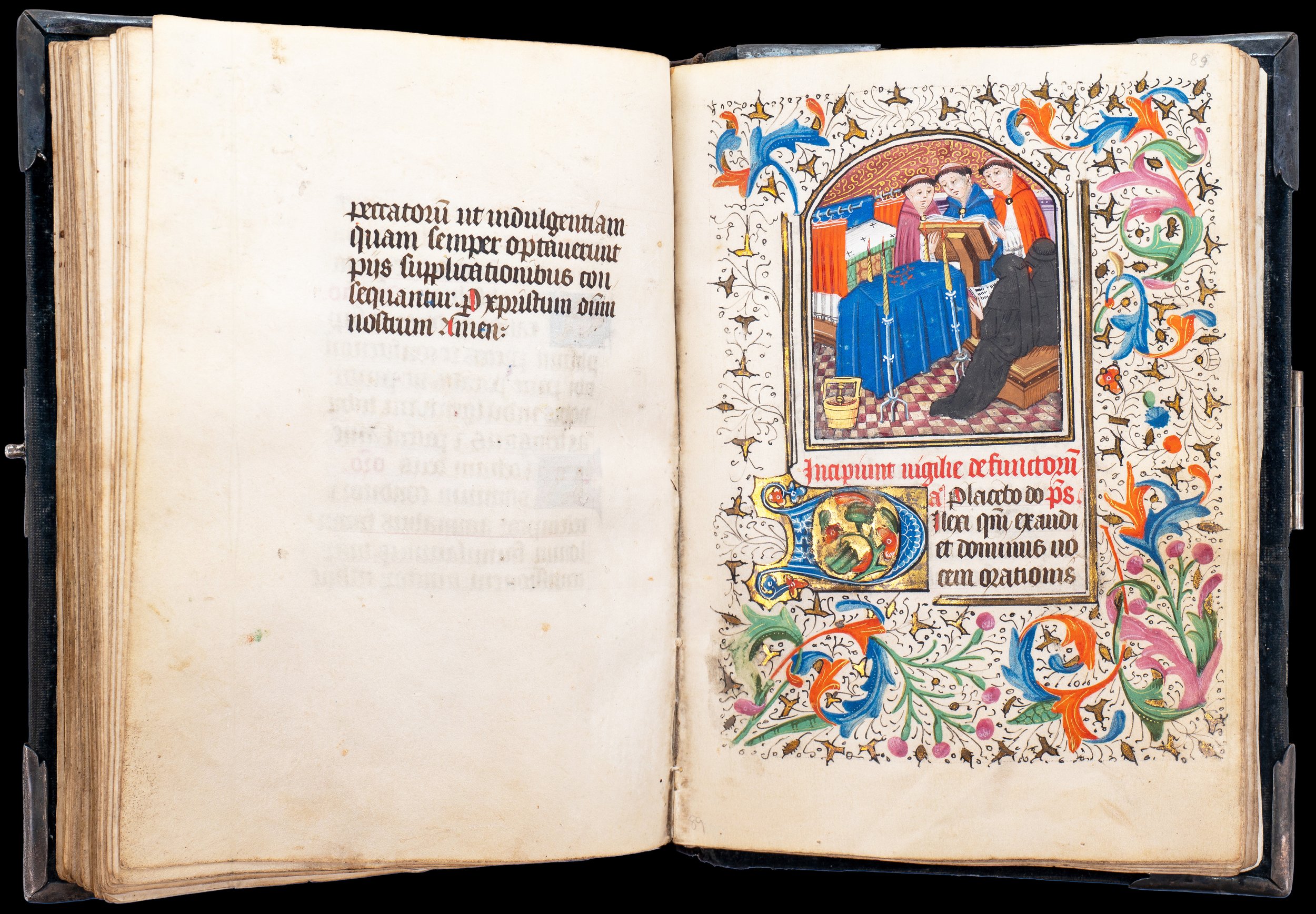 Funeral Mass by the Masters of the Gold Scrolls, Grisebach subgroup, in an illuminated Bruges Book of Hours, c. 1450