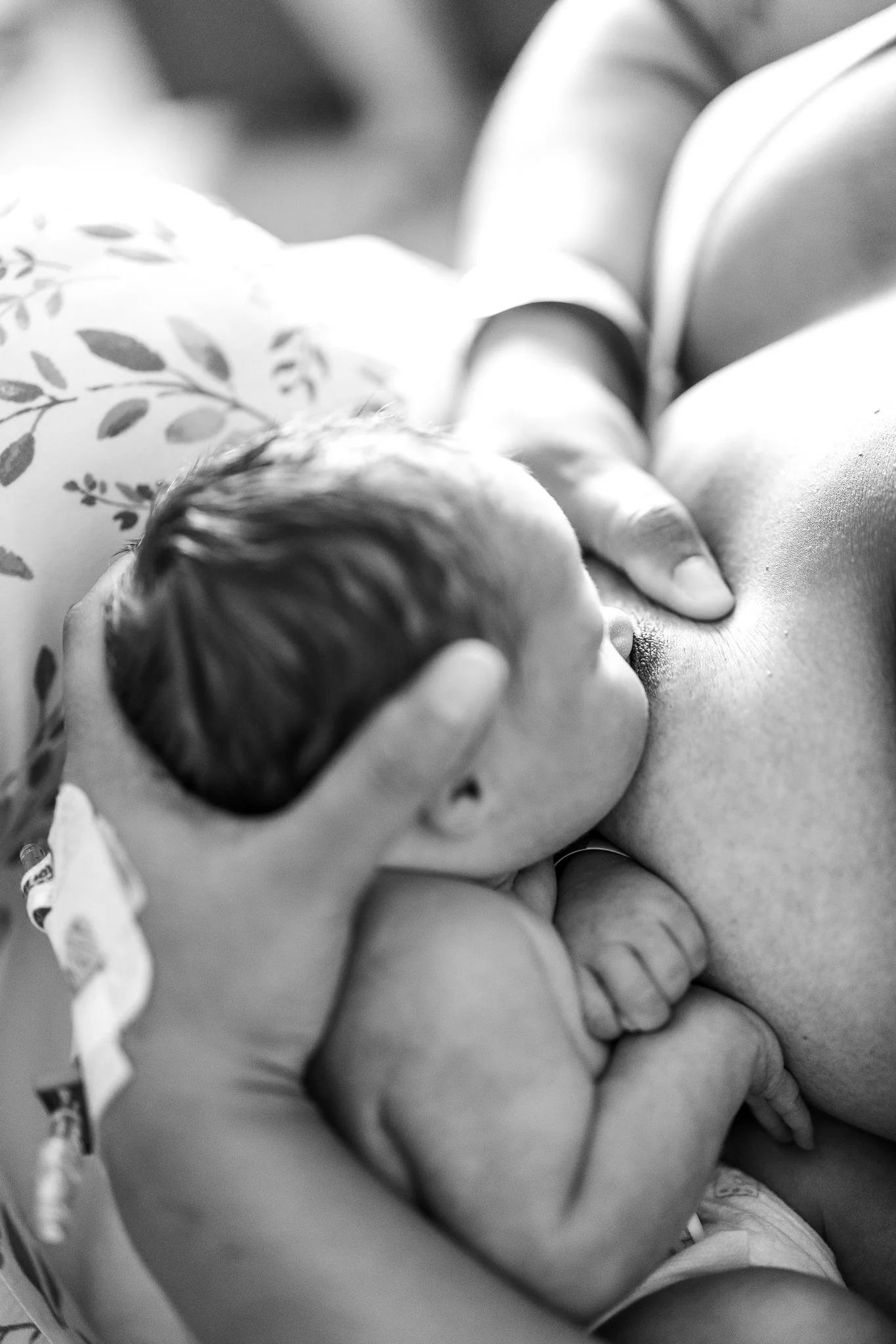 a newborn baby boy nursing for the first time in memphis tn hospital after rbirth 
