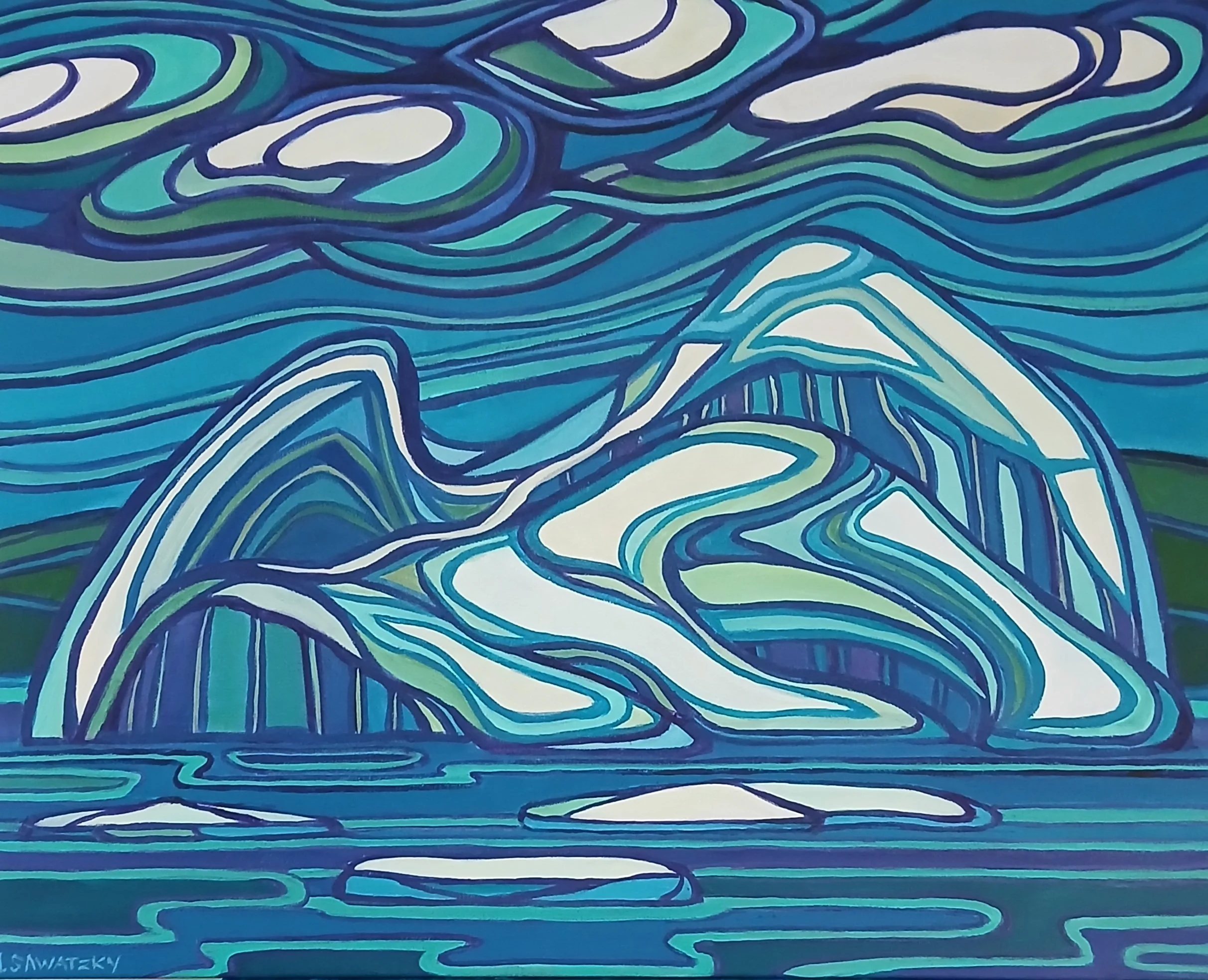 Iceberg and Growlers, Newfoundland 24 x 36 - Alison Sawatzky.jpg