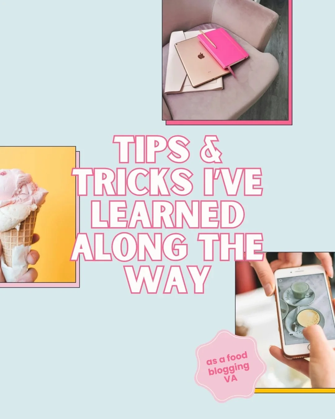 From being a culinary teacher, recipe developer, and food blogger NOW a Pinterest manager and VA for food bloggers, I&rsquo;ve learned a lot.

Here are 4 small yet effective tips that I find will help you to be more successful as a food blogger!

Whe