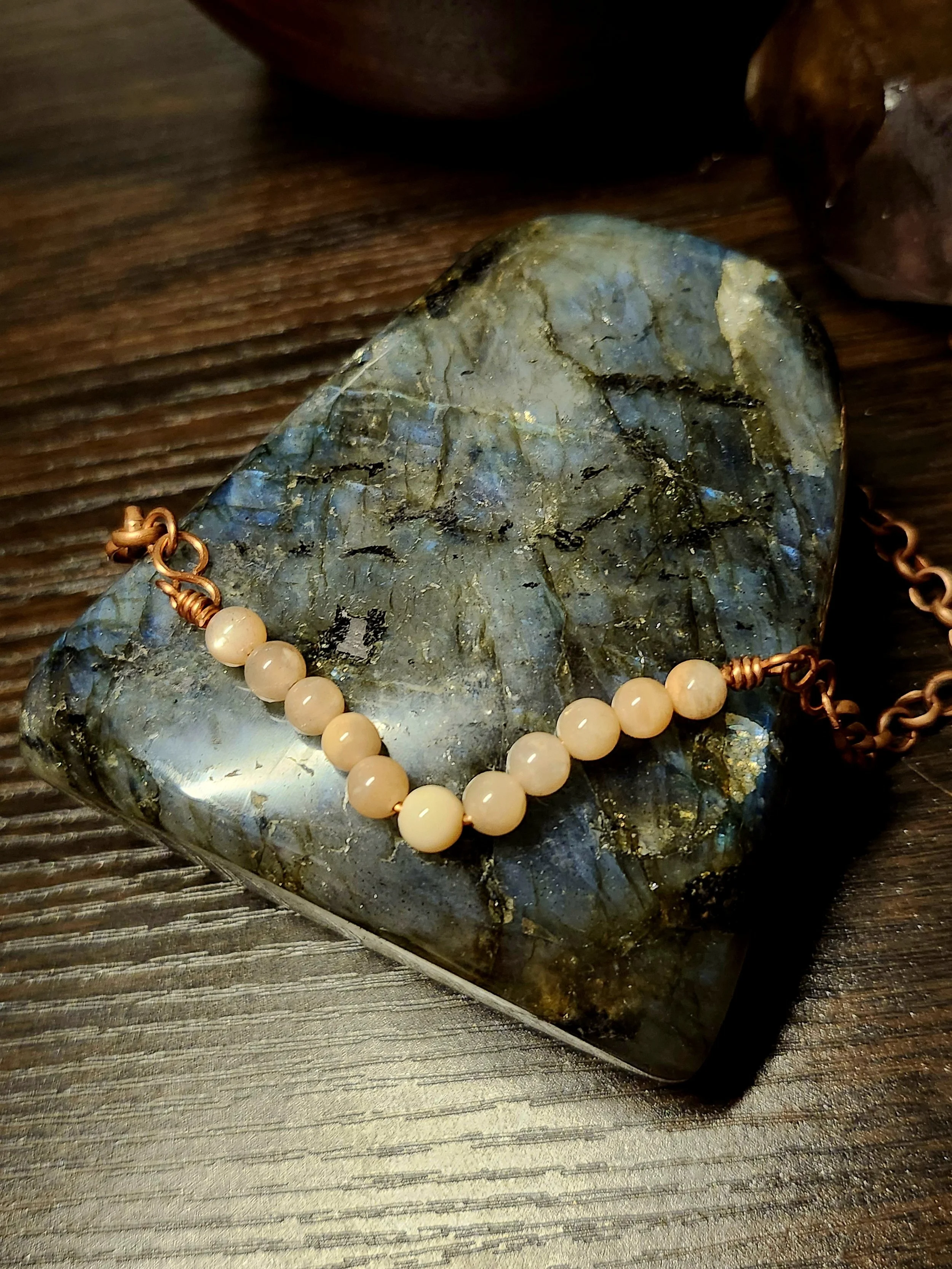 Peach Moonstone Necklace
