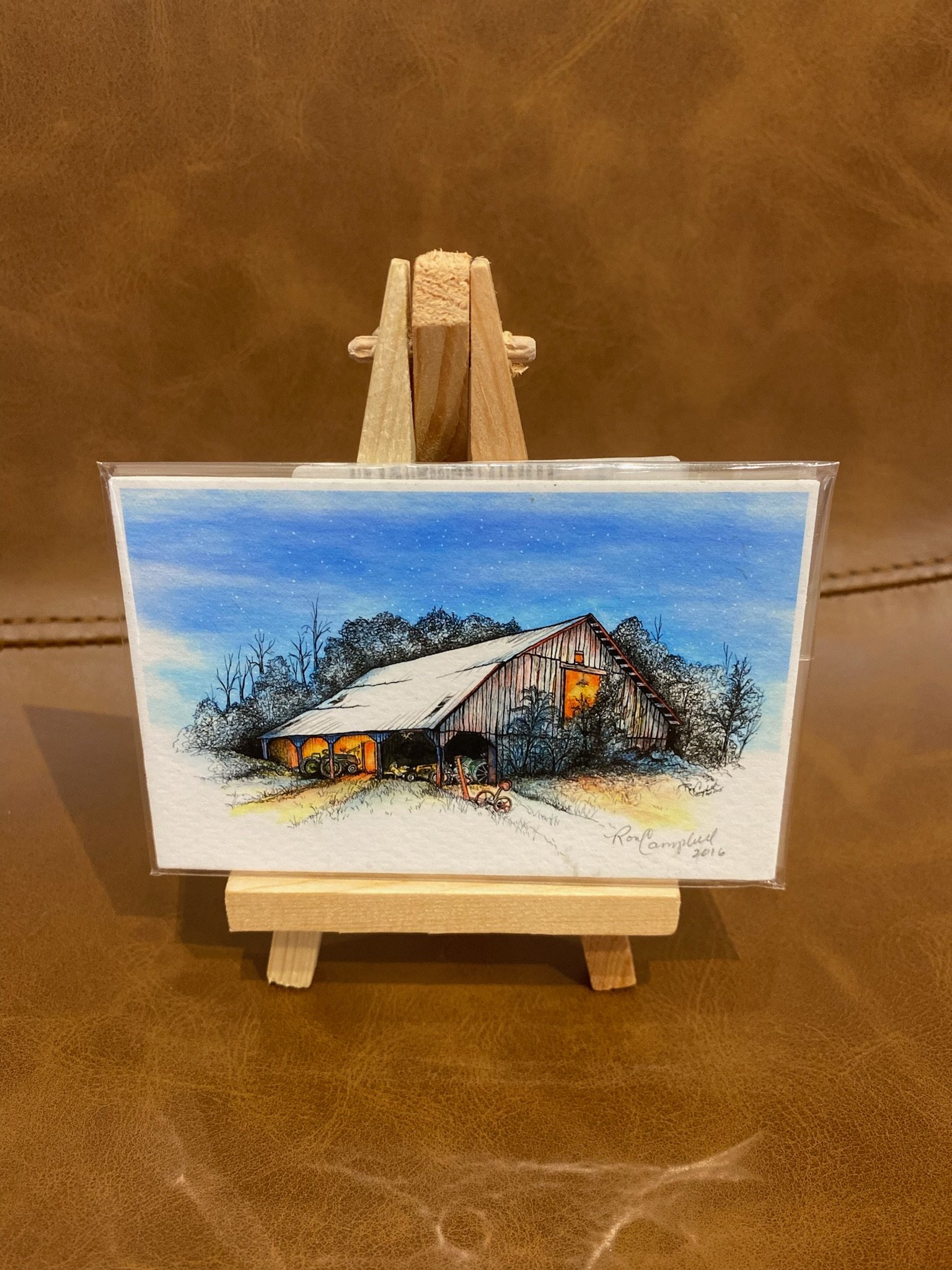 Miniature Snowy Barn