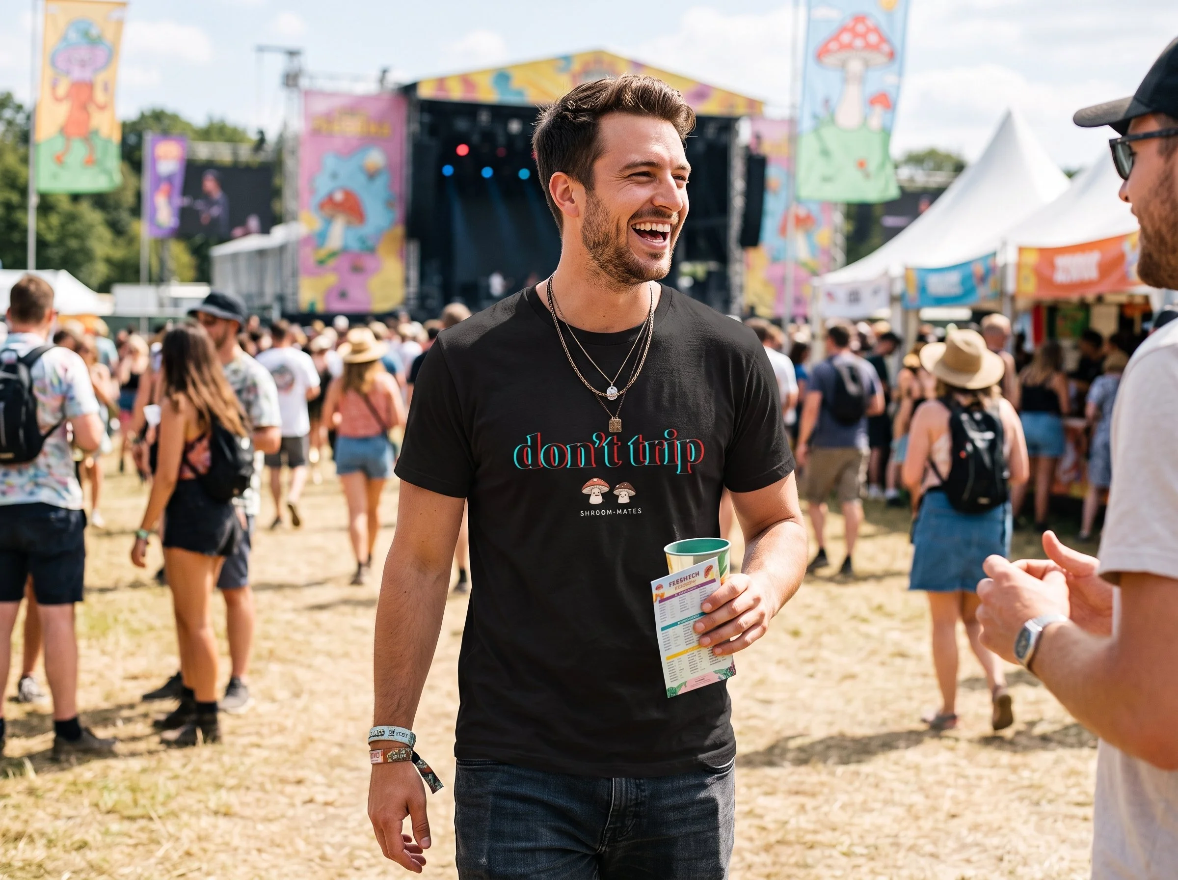 Mushroom Graphic T-Shirt - "Don't Trip" Retro 3D Trippy Psychedelic Tee
