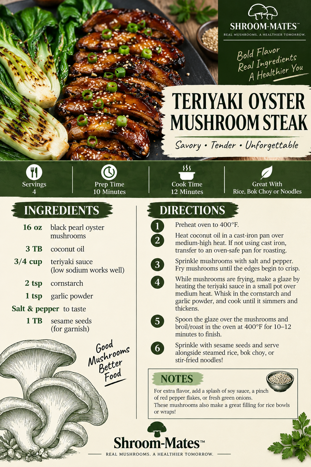 Teriyaki Oyster Mushroom Steak