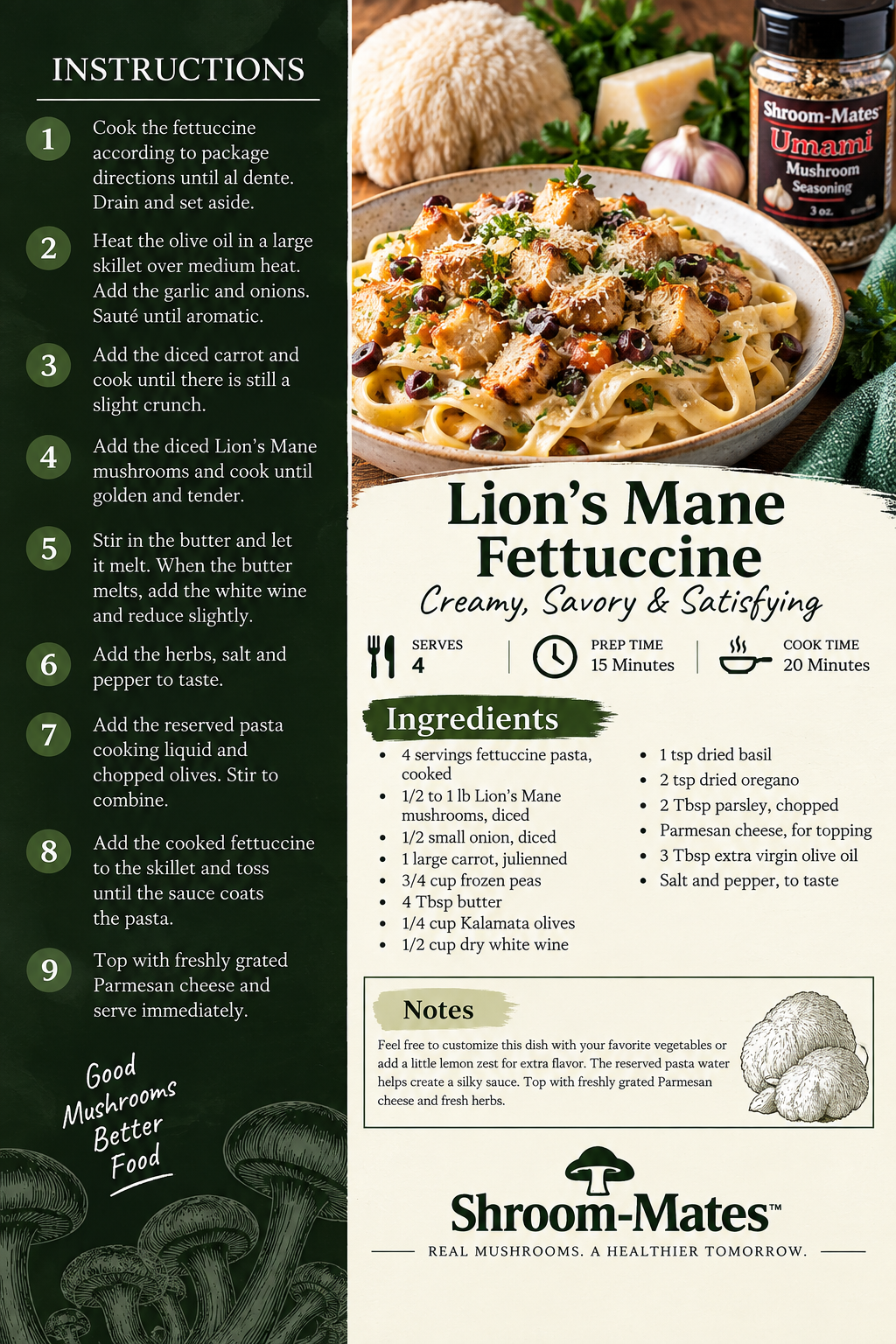 Lion's Mane Fettucine