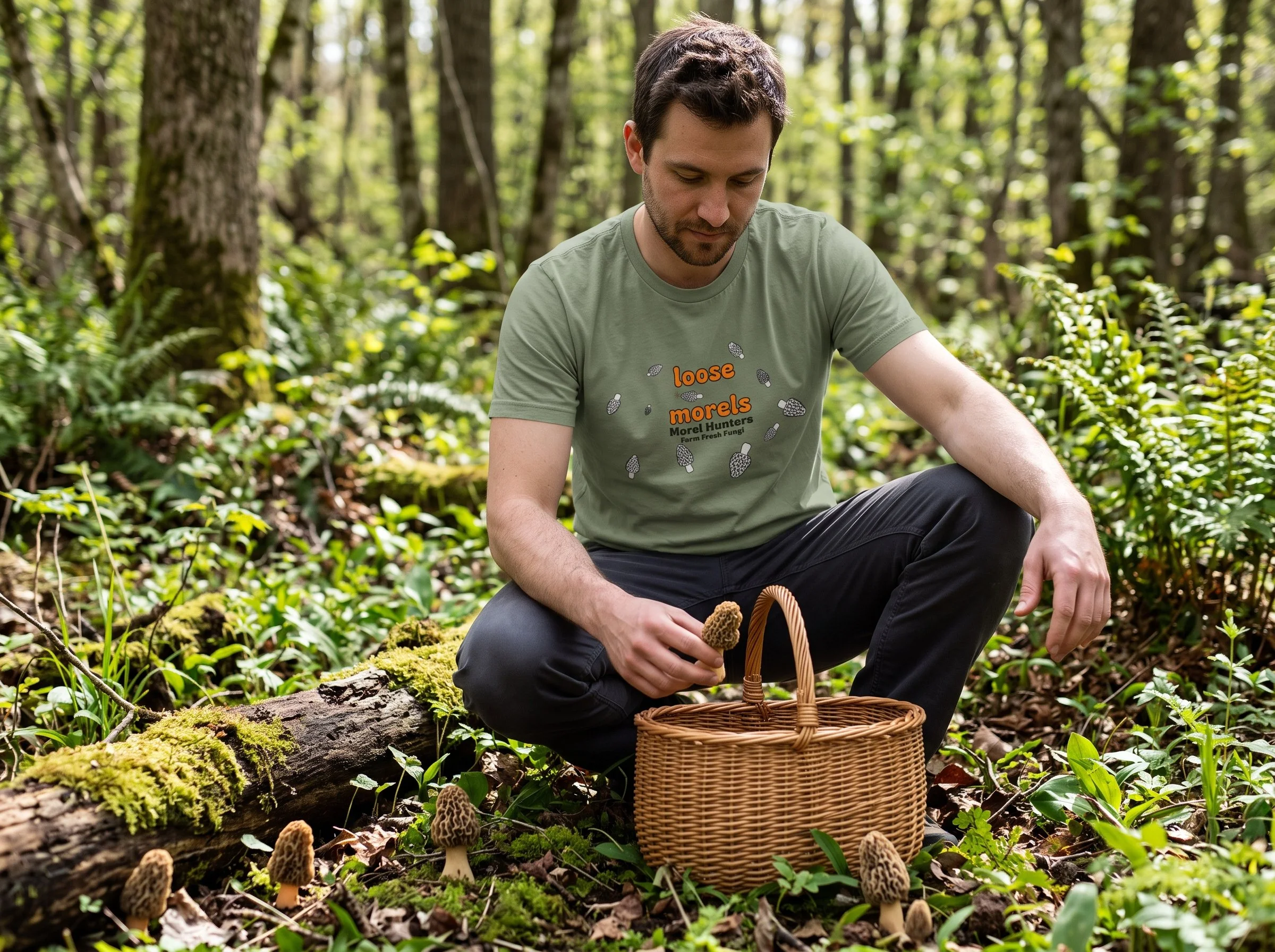 Morel Mushroom Foraging T-Shirt - "Loose Morels" Funny Mycology Pun Graphic Tee